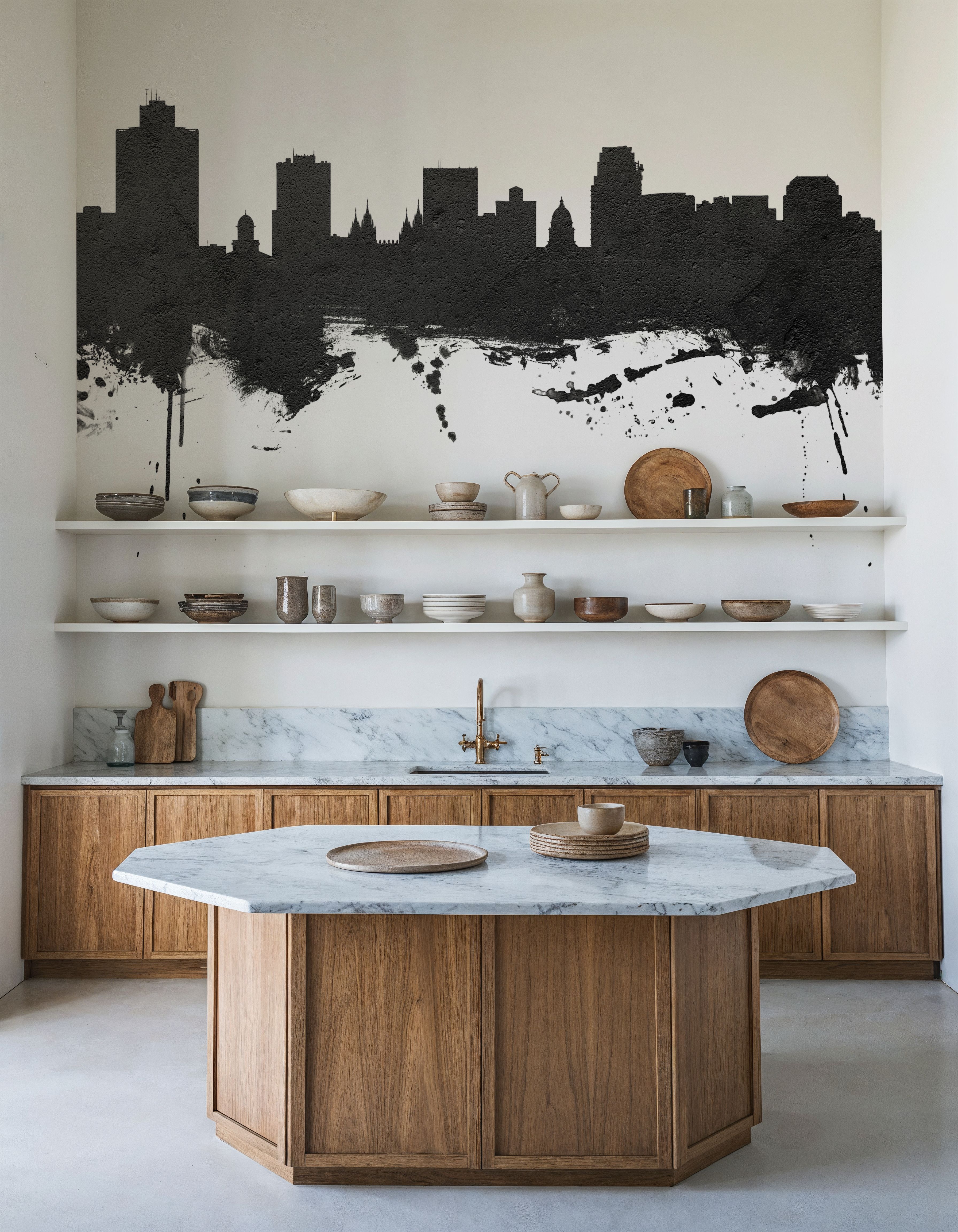 Salt Lake City Utah Skyline Black & White