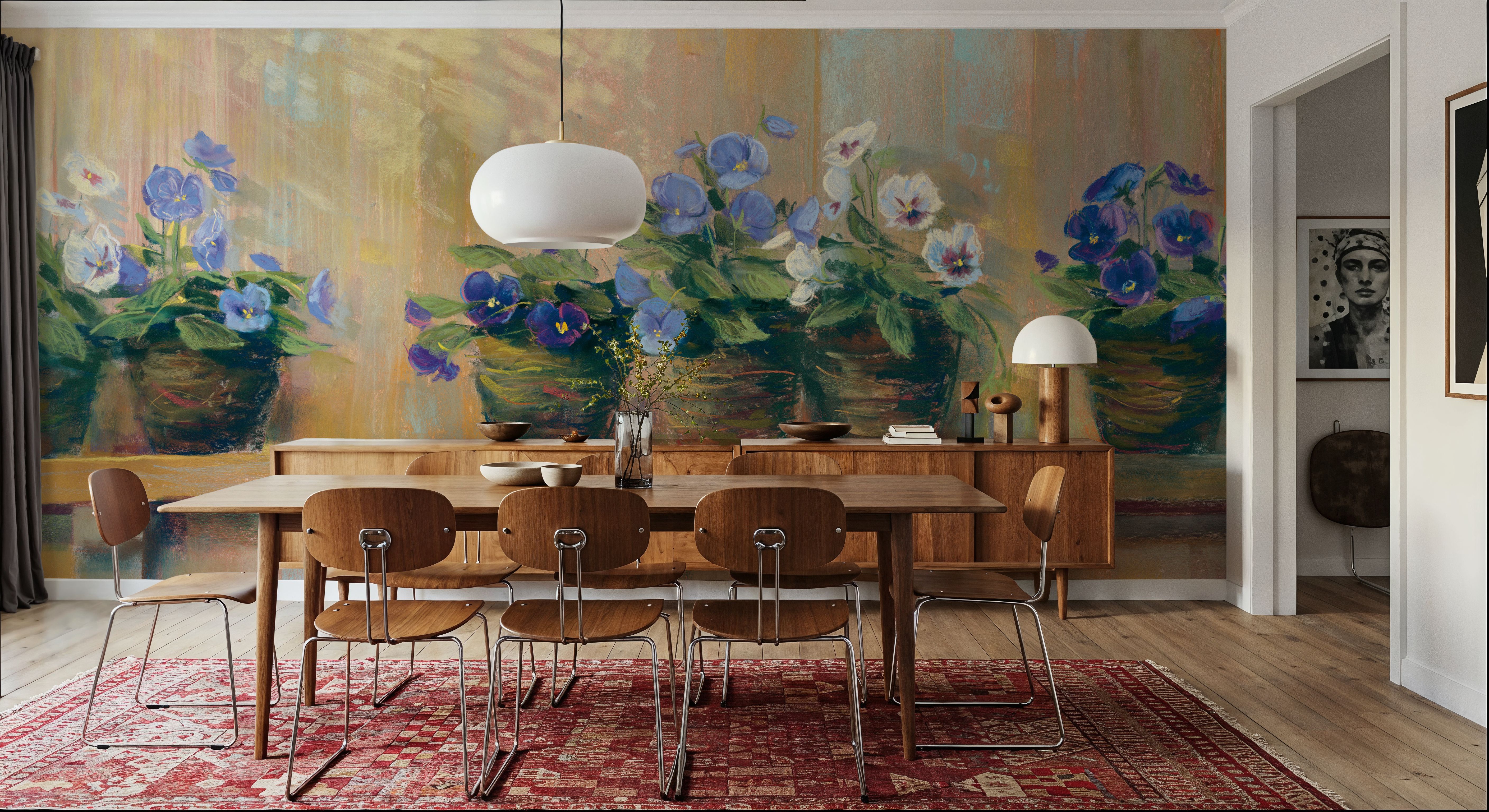 Violets in Pots, Papier peint