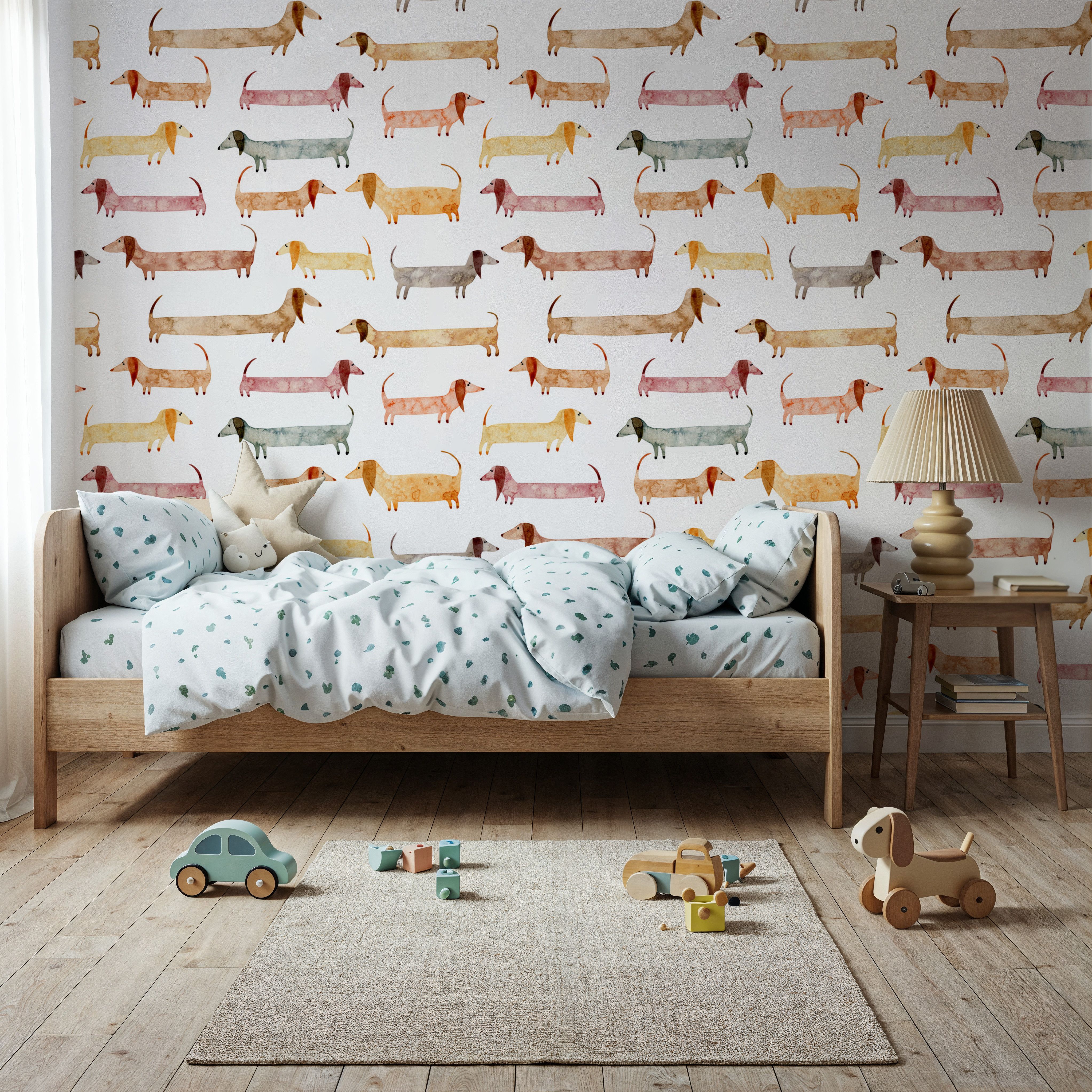 Dachshund Party, Wallpaper