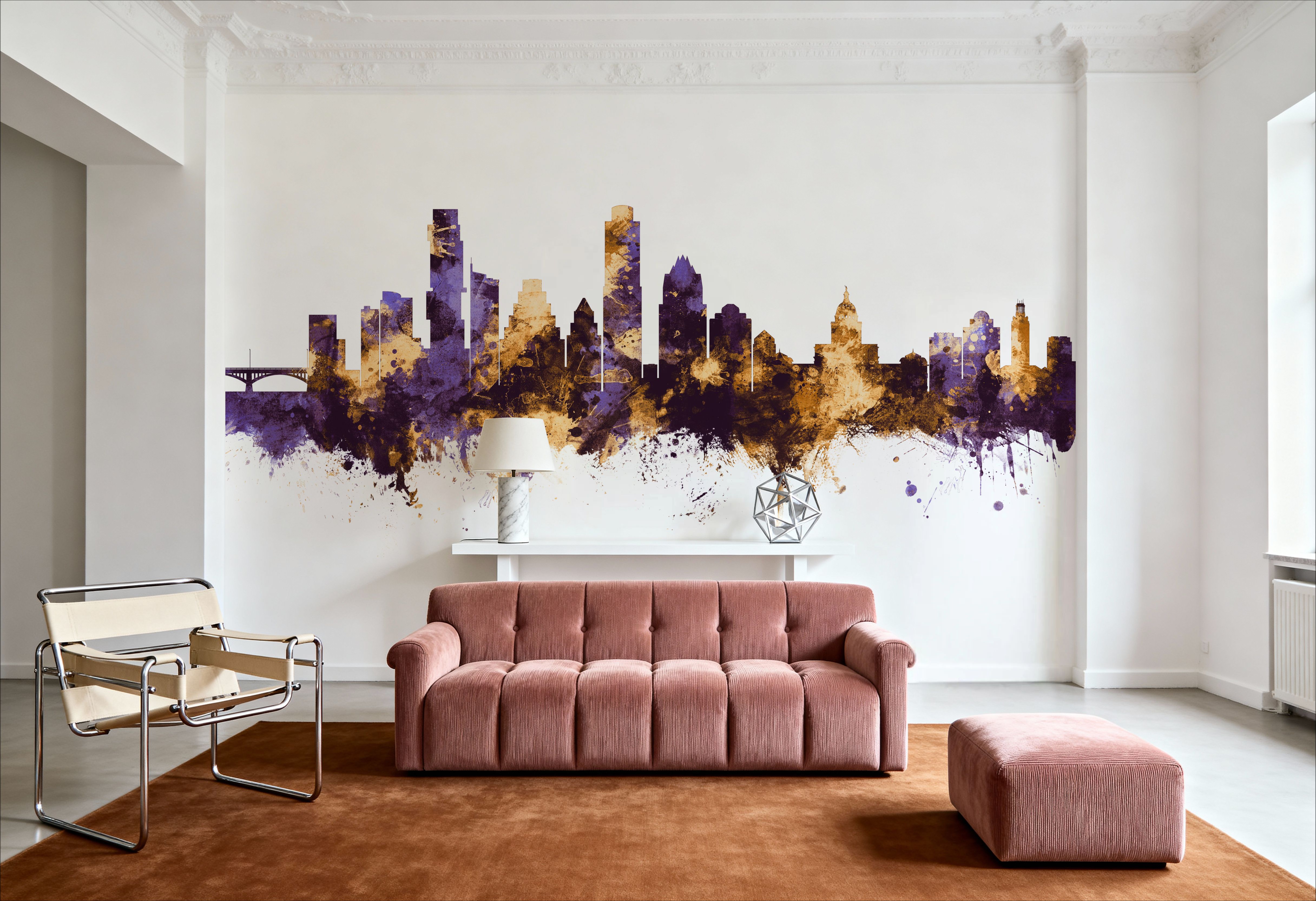 Austin Texas Skyline Purple & Gold