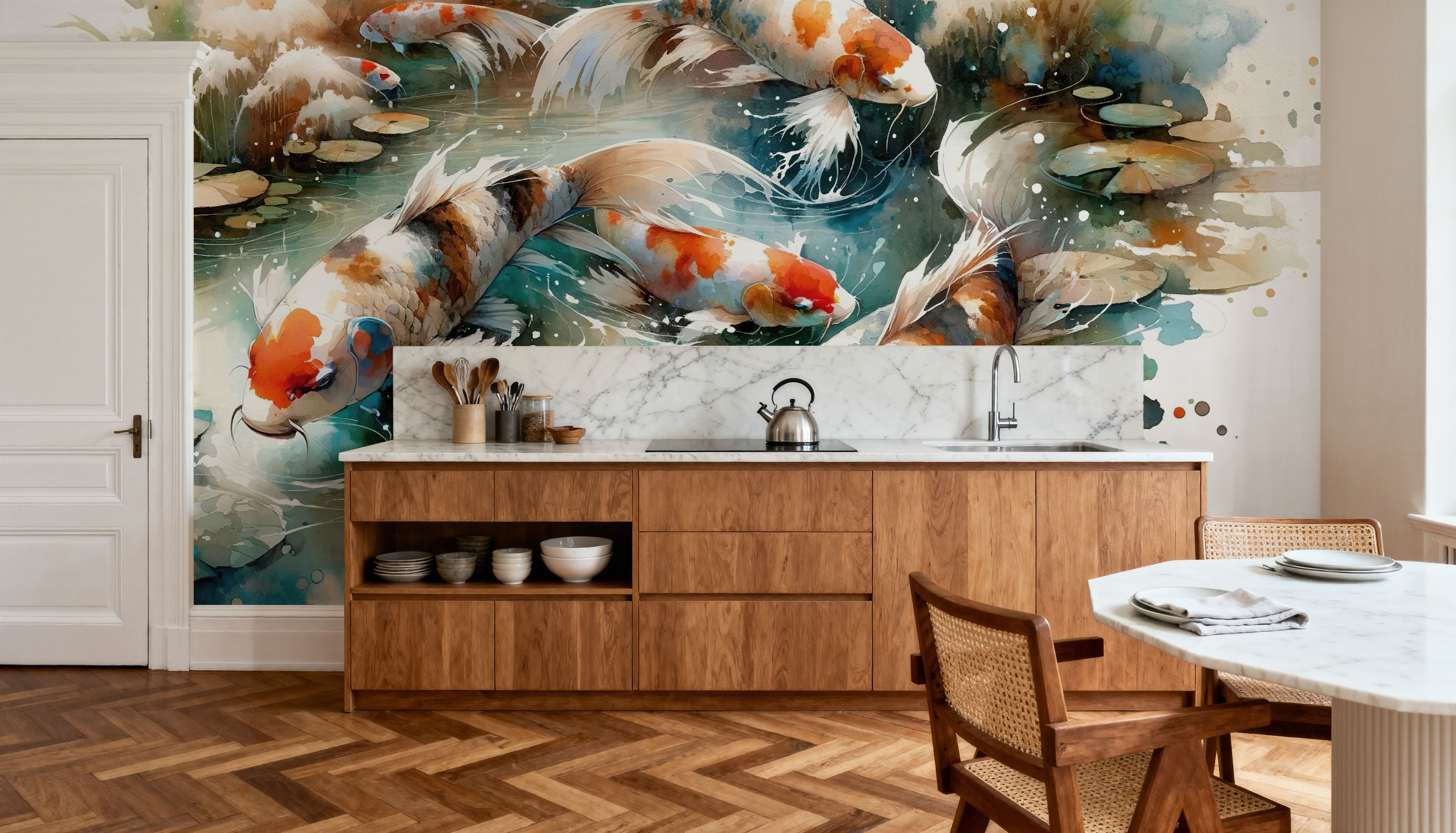 Koi Fishes in Watercolor