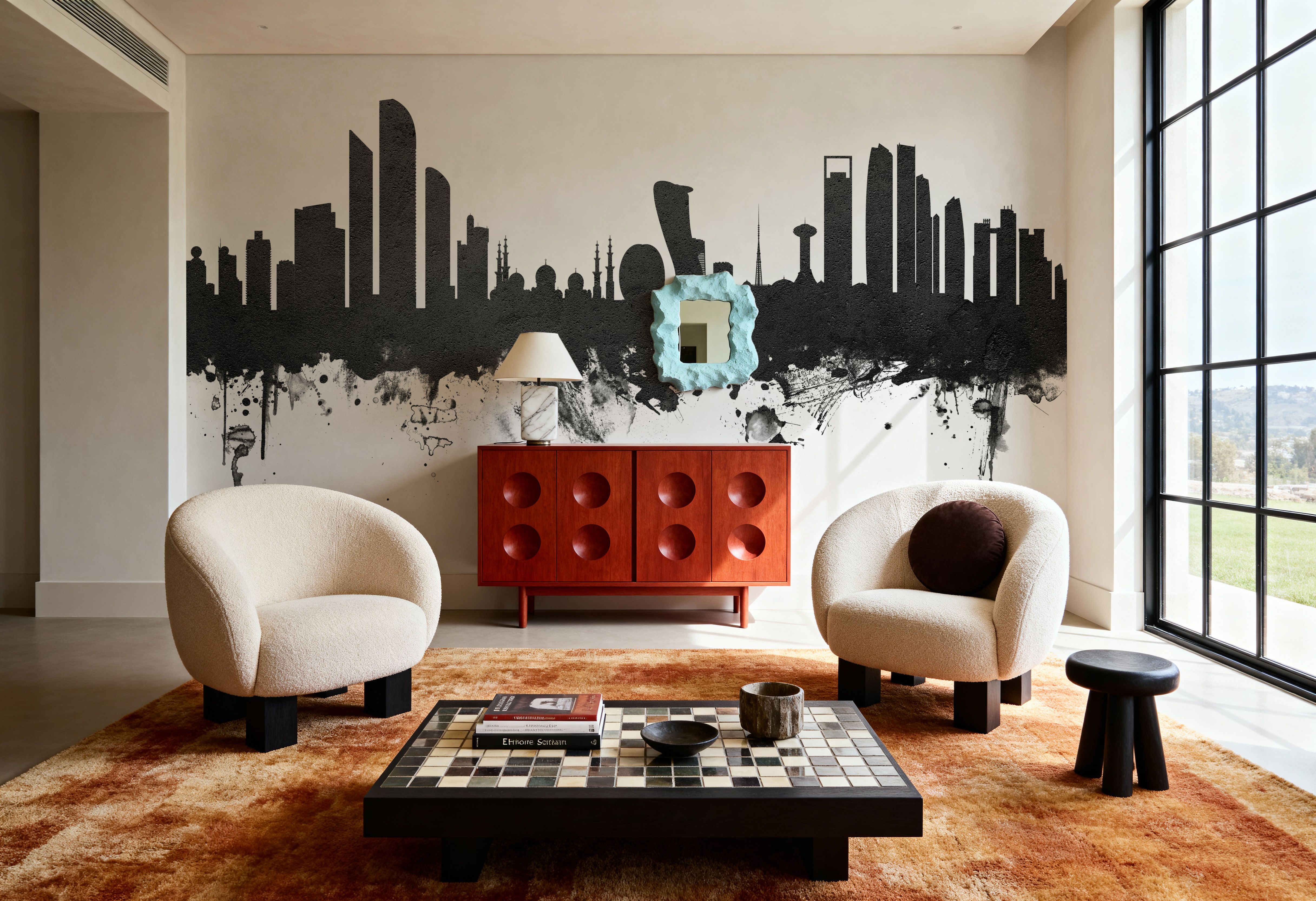 Abu Dhabi Skyline Black & White