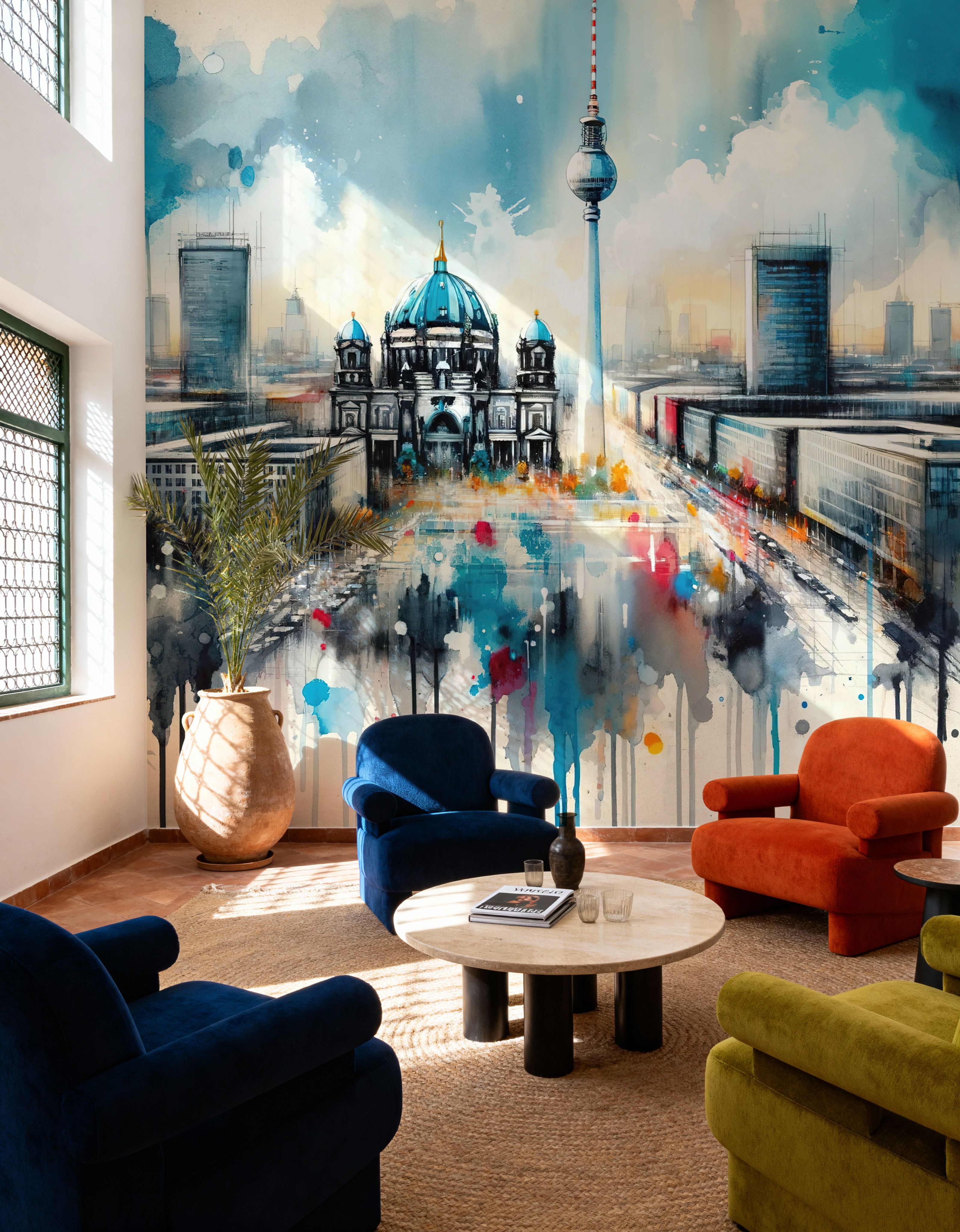 Watercolor Modern Architecture In Berlin