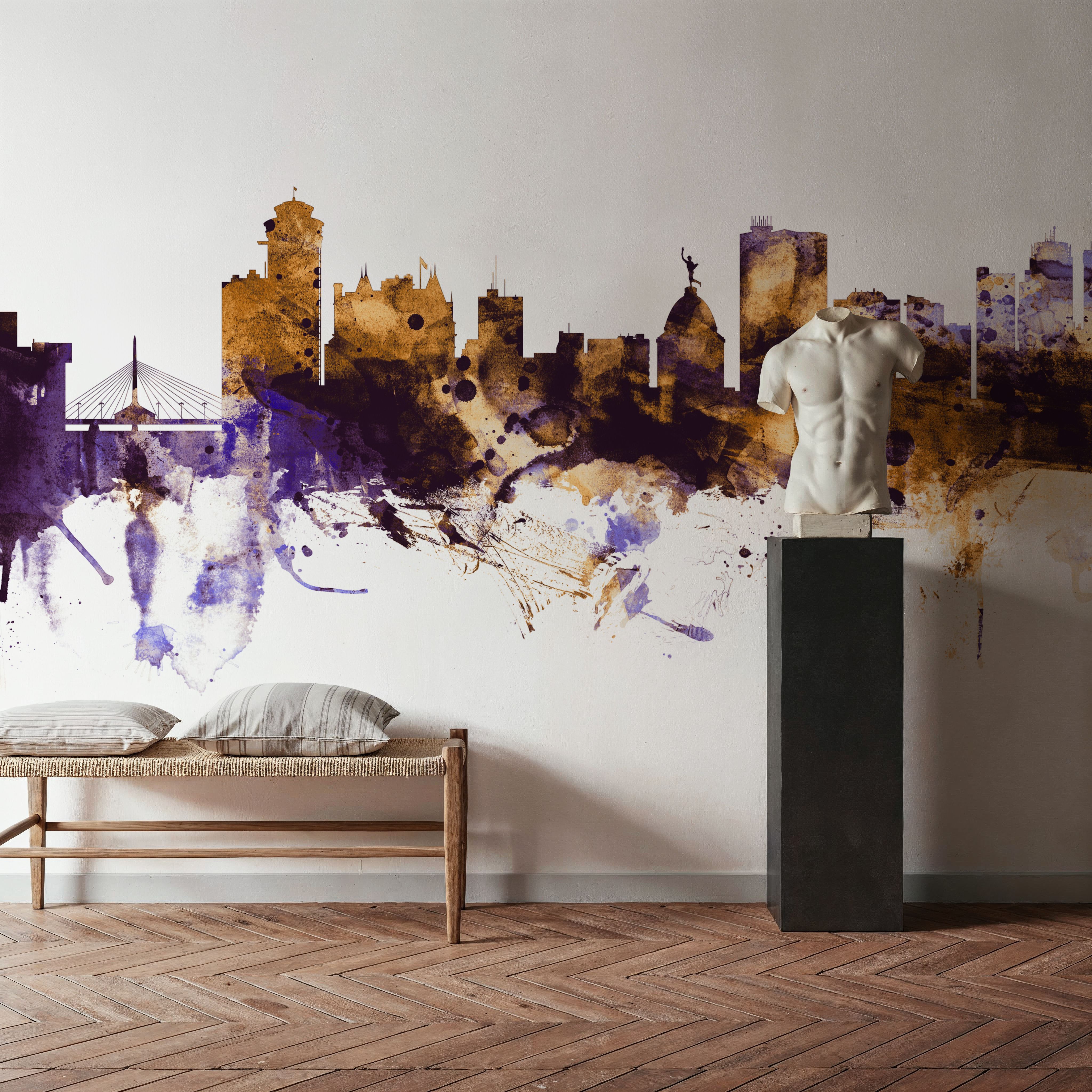 Winnipeg Canada Skyline Purple & Gold