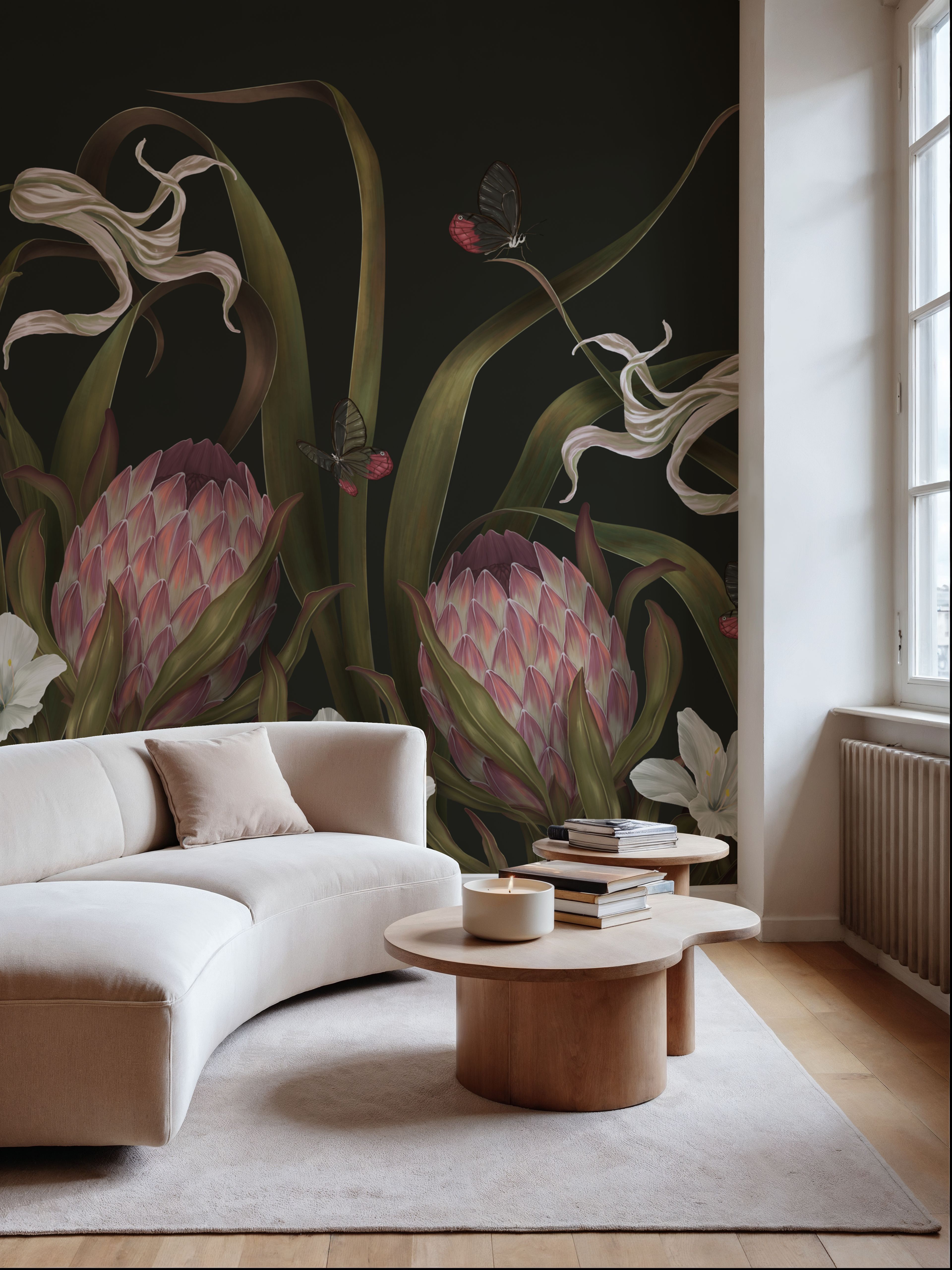Protea Buds and Butterflies