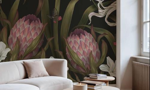 Protea Buds and Butterflies