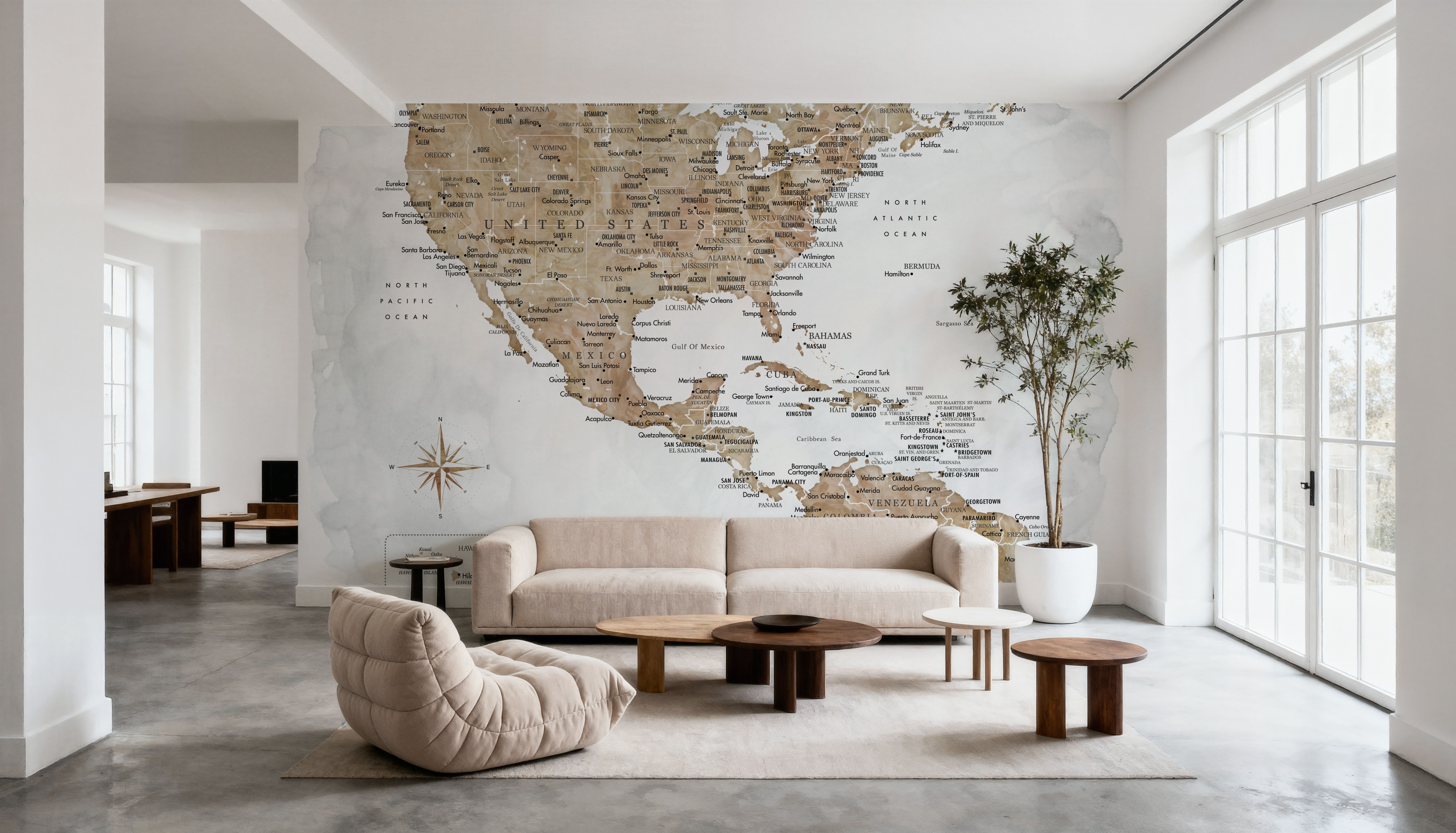 US Mexico Caribbean Map - Abey Wash