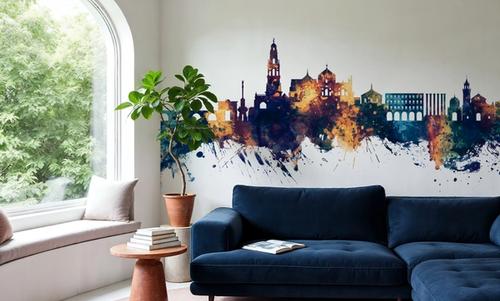 Córdoba Spain Skyline Blue & Bronze