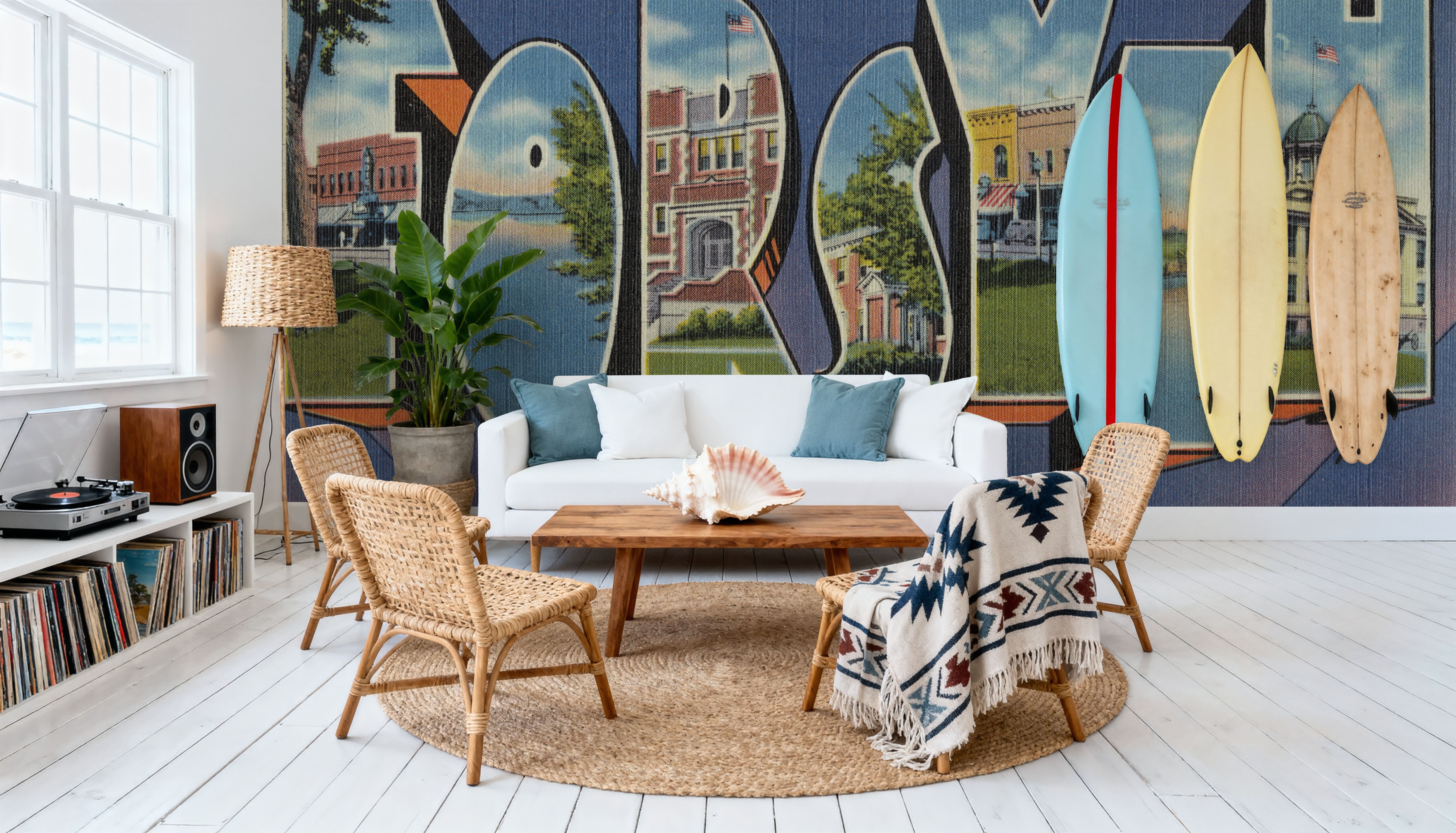 Greetings from Forsyth - Screenprint Postcard, Wallpaper