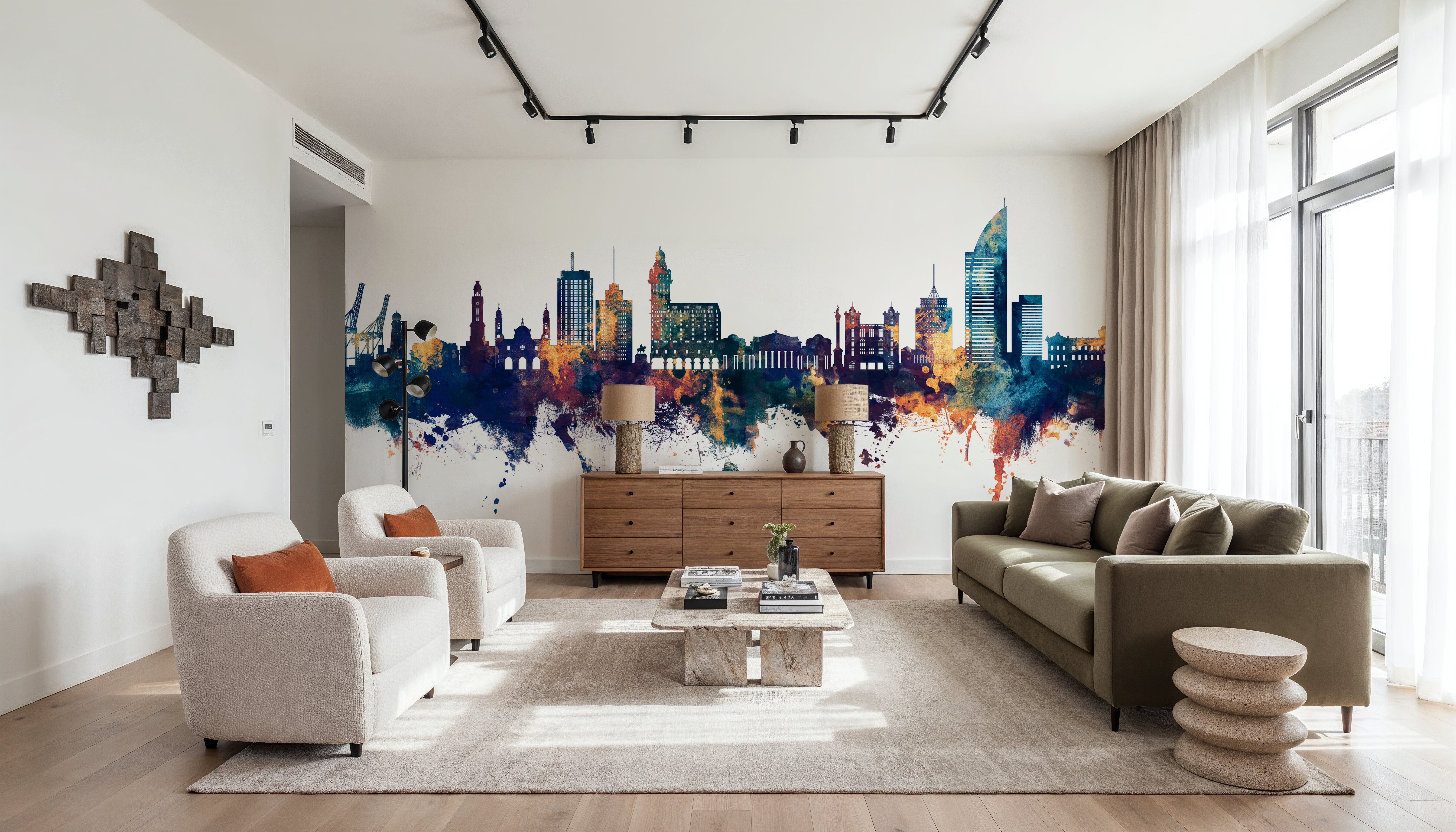 Montevideo Uruguay Skyline Blue & Bronze