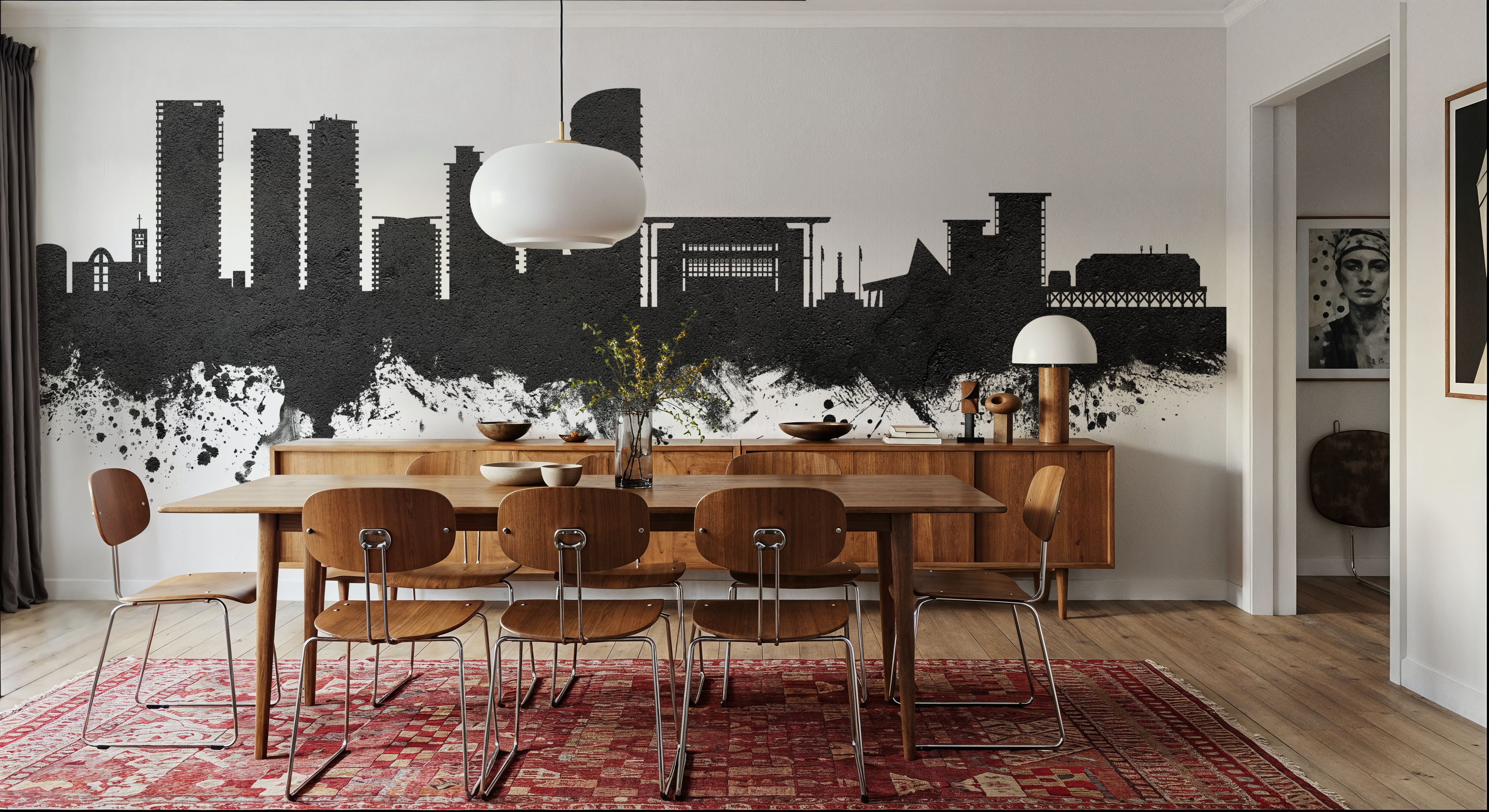 Darwin Australia Skyline Black & White