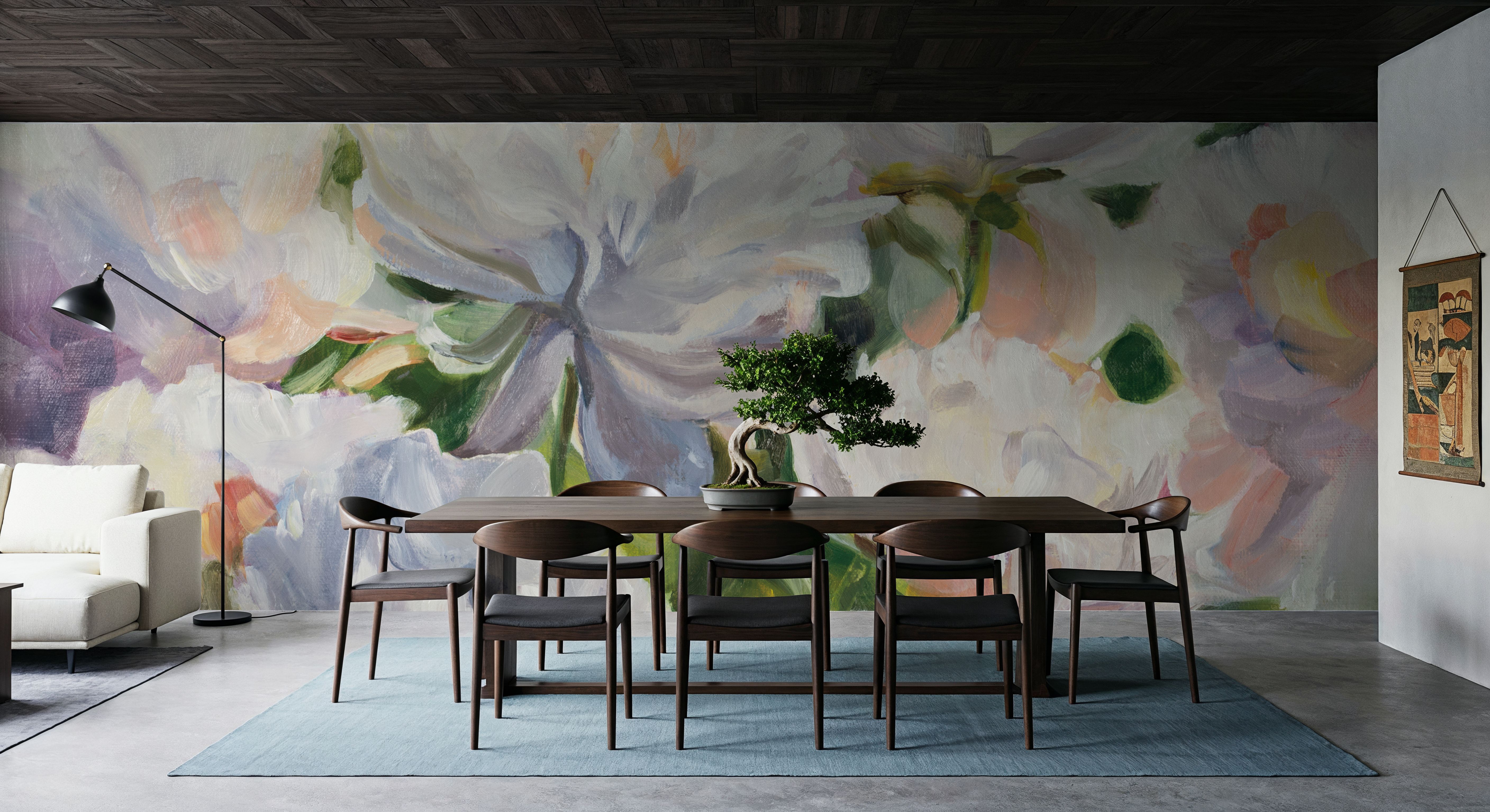 White Impressionistic Peonies