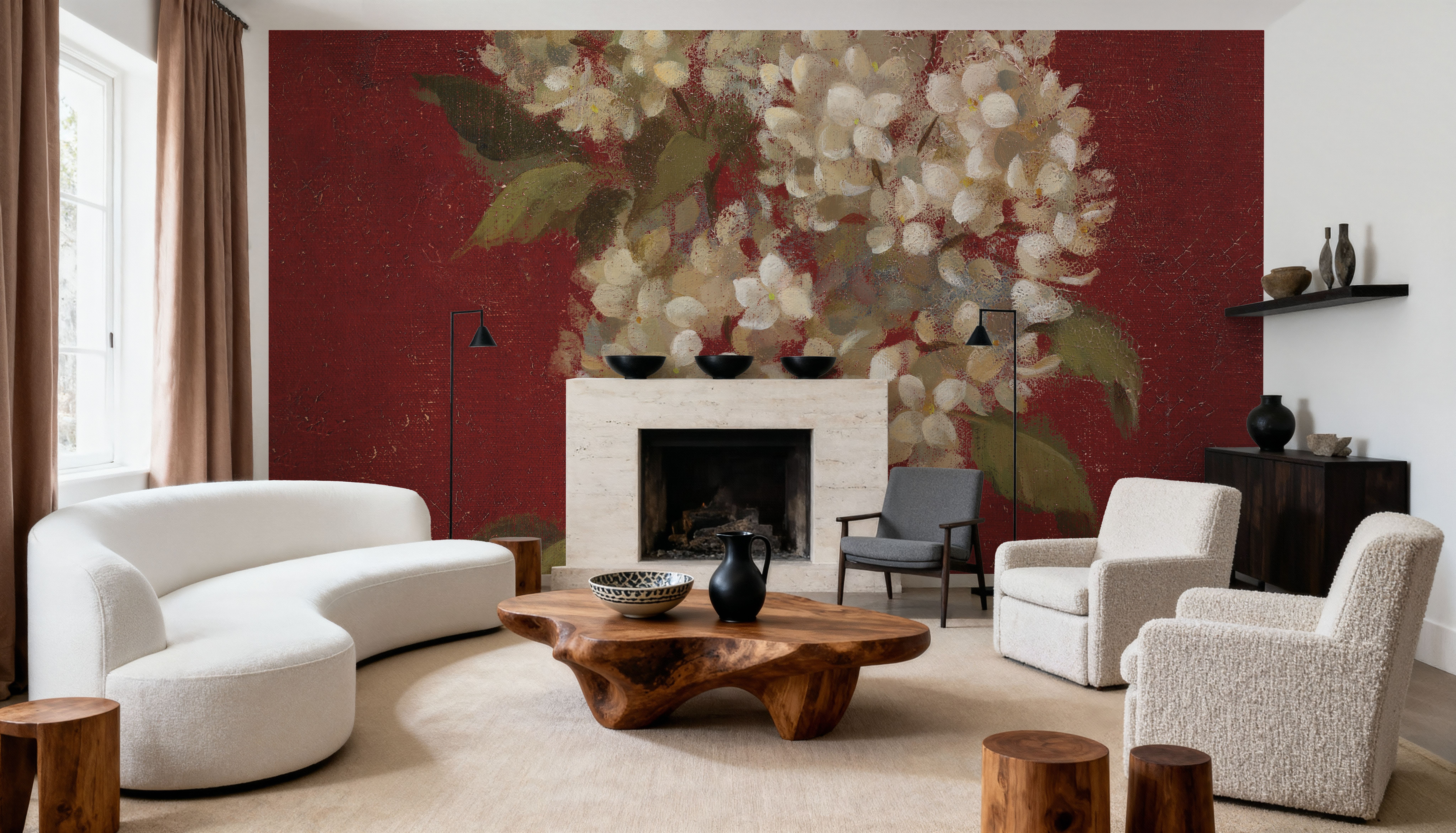 Hydrangea Blooms, Behang