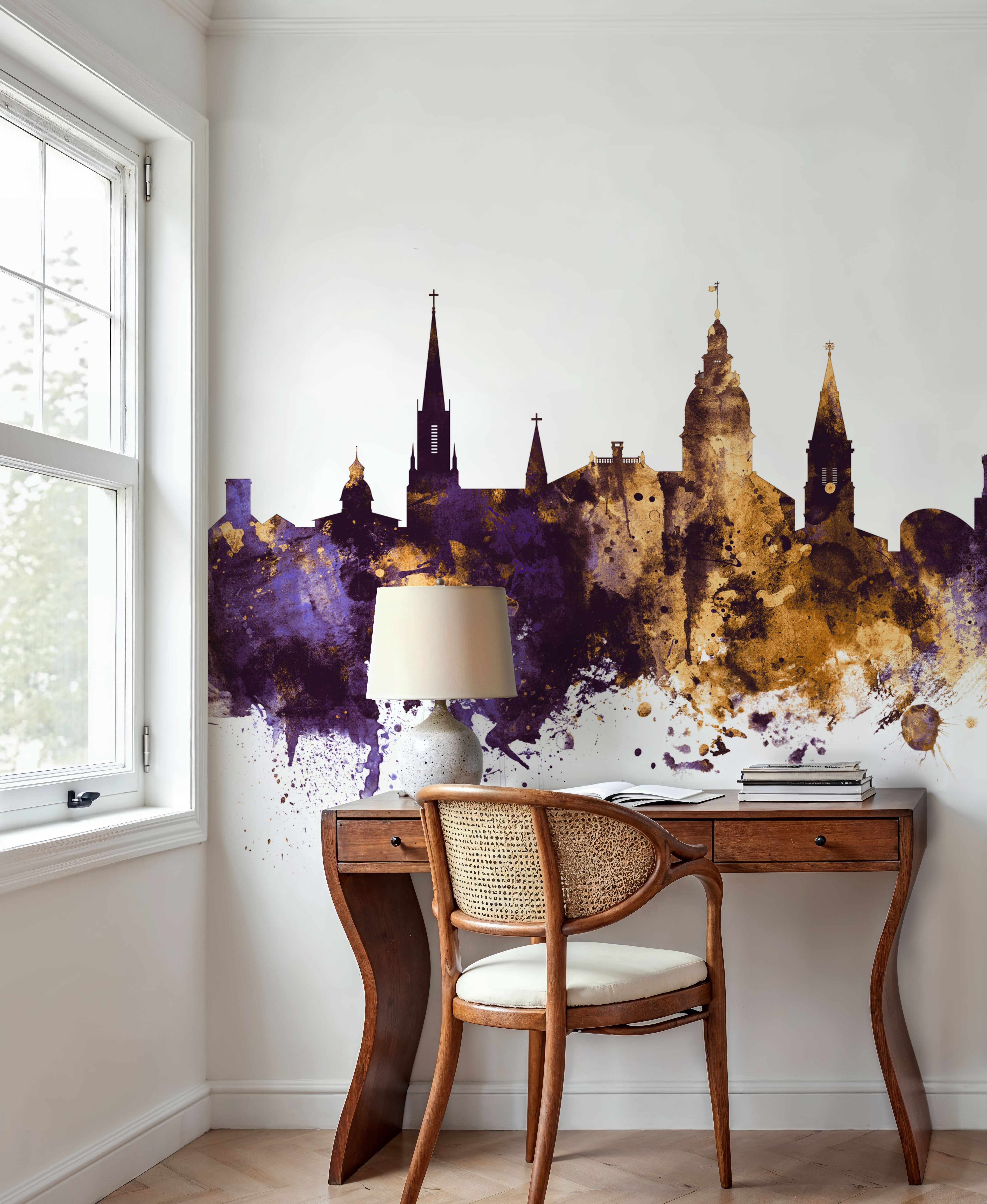 Annapolis Maryland Skyline Purple & Gold