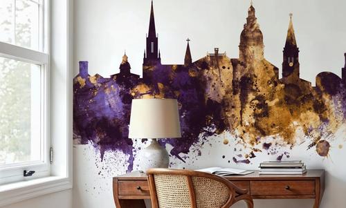 Annapolis Maryland Skyline Purple & Gold