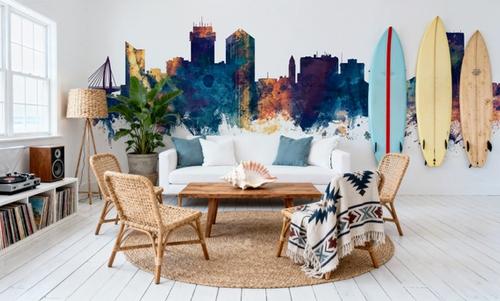 Wichita Kansas Skyline Blue & Bronze