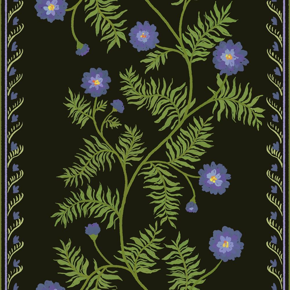 Marigold Stripes, Blue on Midnight