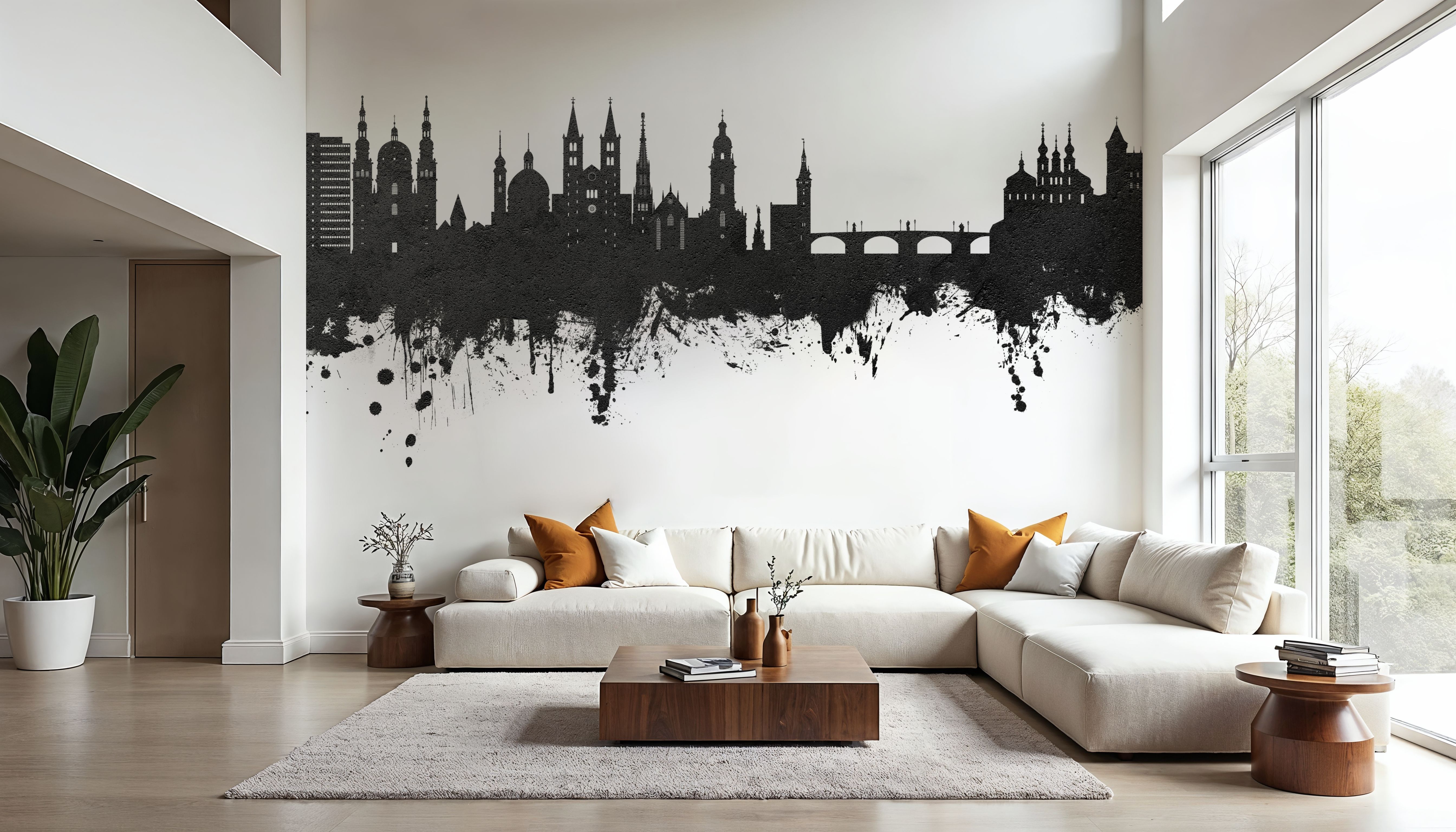 Würzburg Germany Skyline Black & White