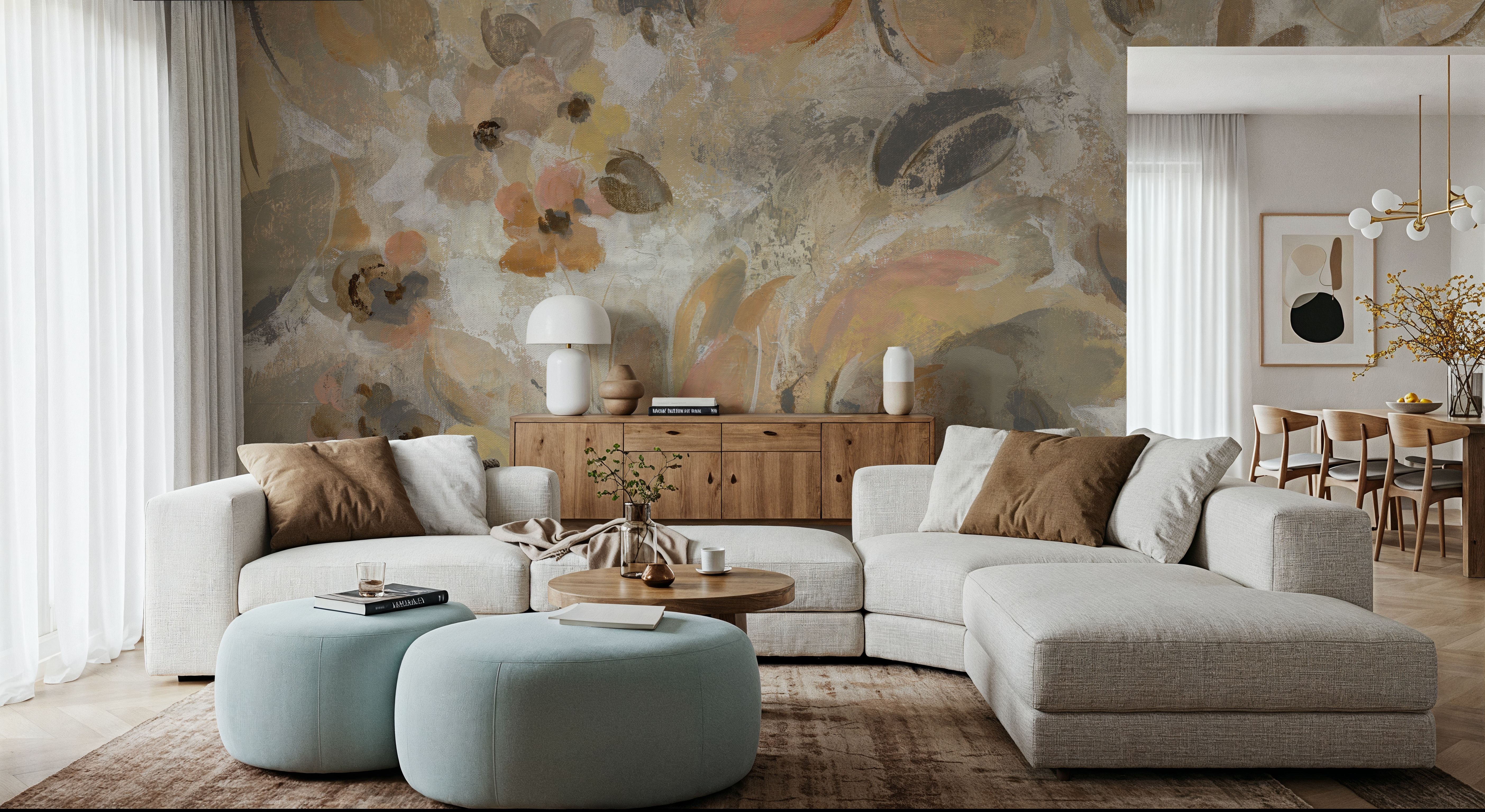 Ivory Floral, Wallpaper