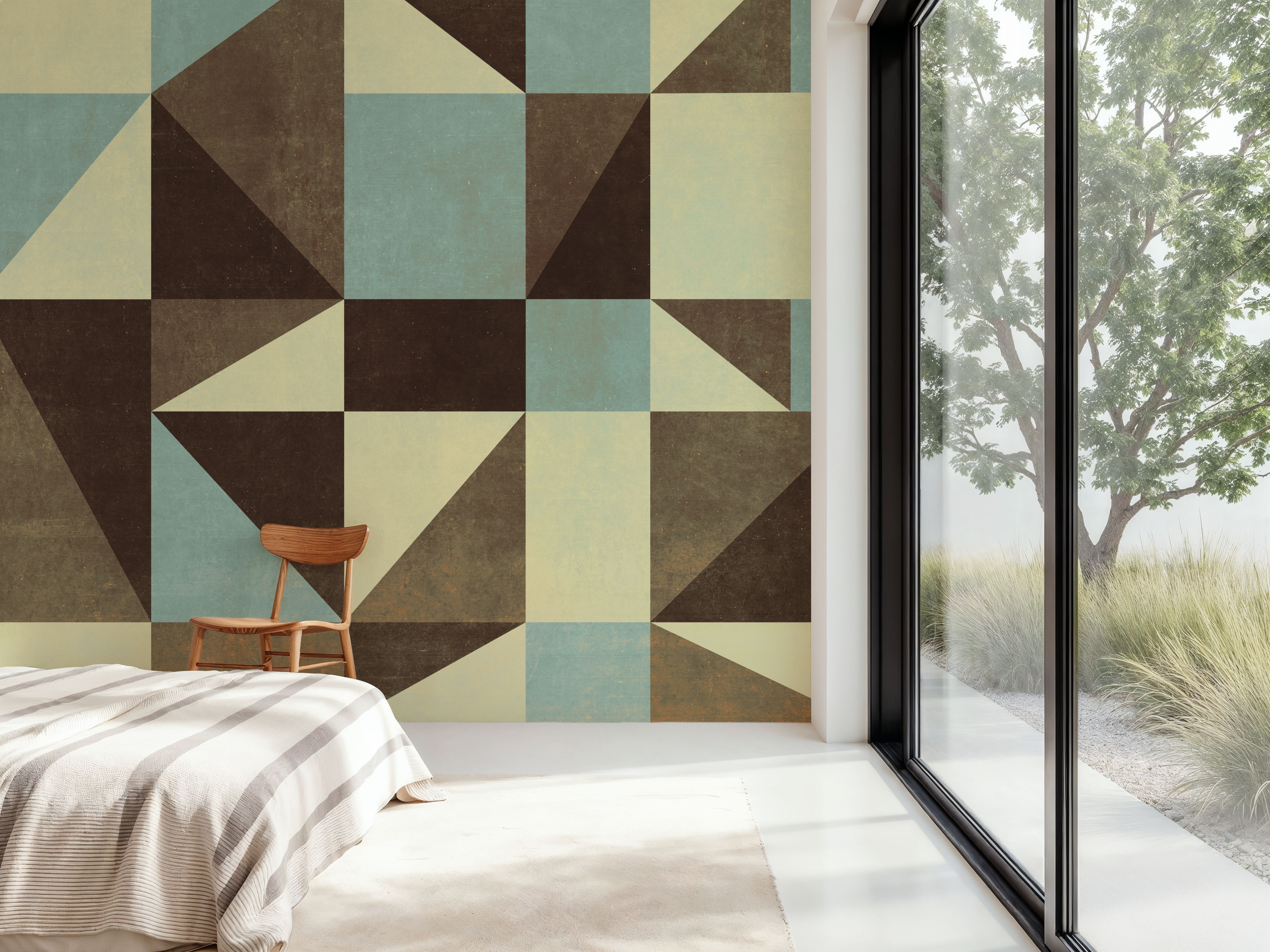 Modern Geometrics, Light Blue & Taupe