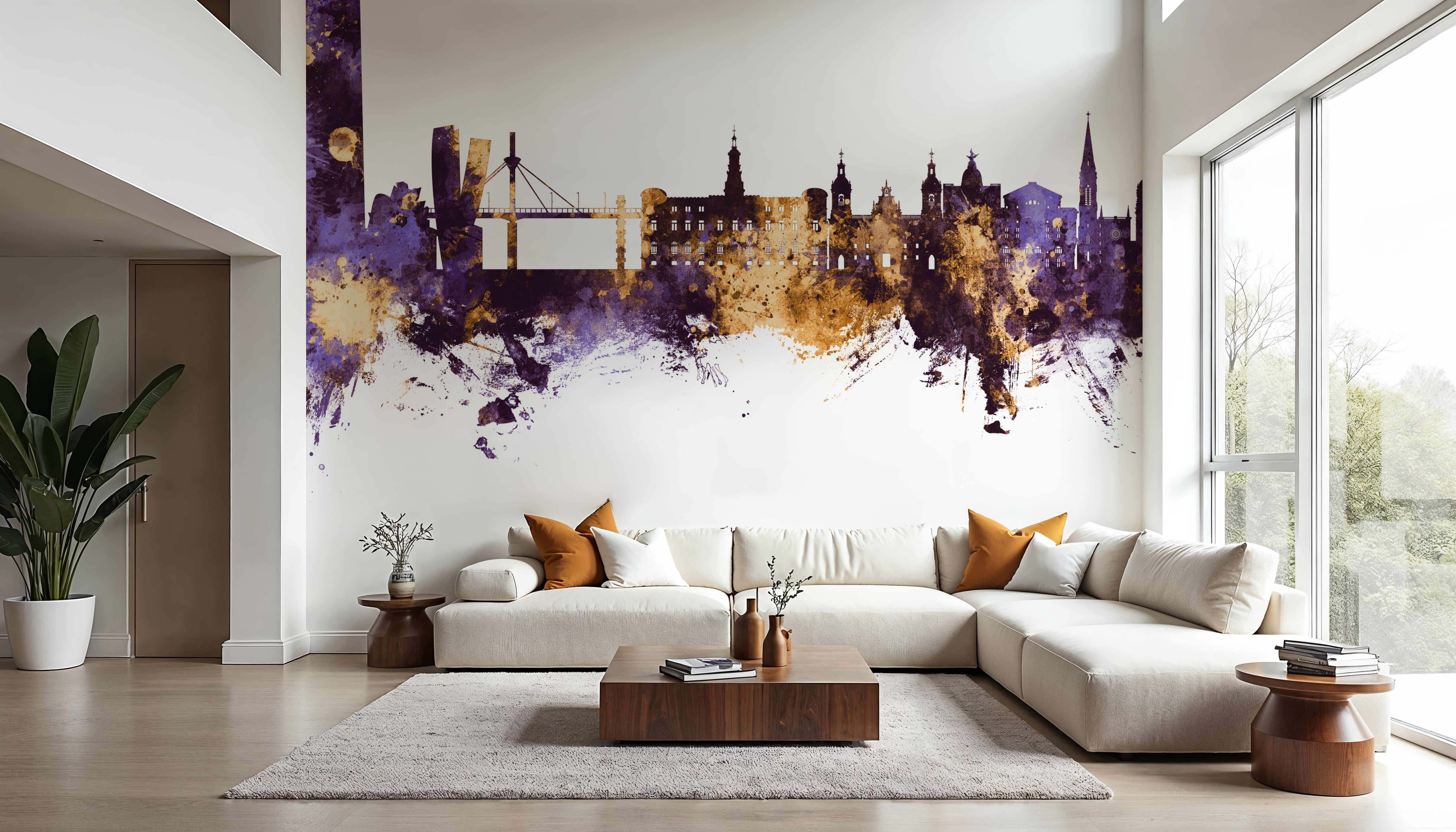 Bilbao Skyline Purple & Gold