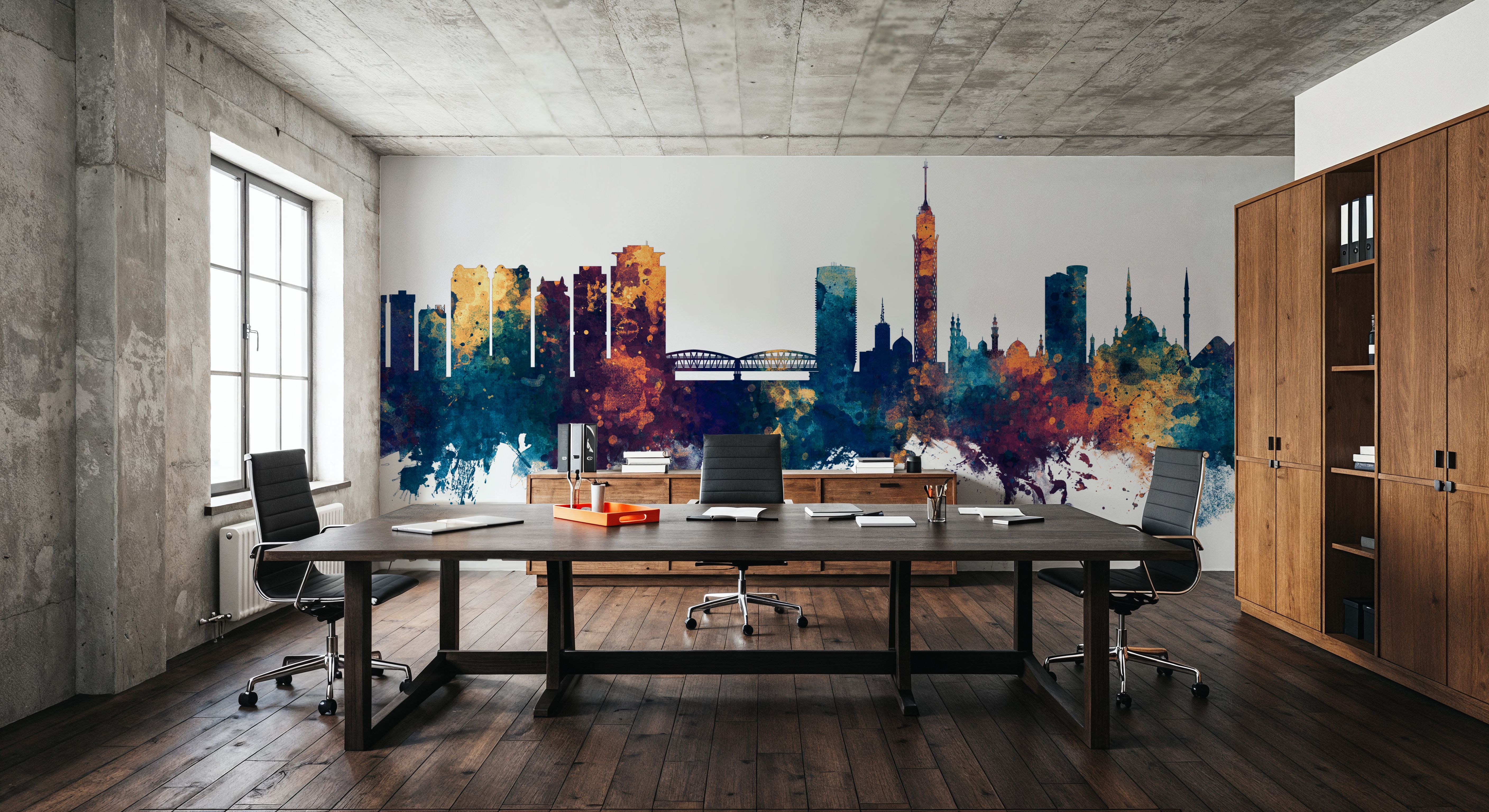 Cairo Egypt Skyline Blue & Bronze