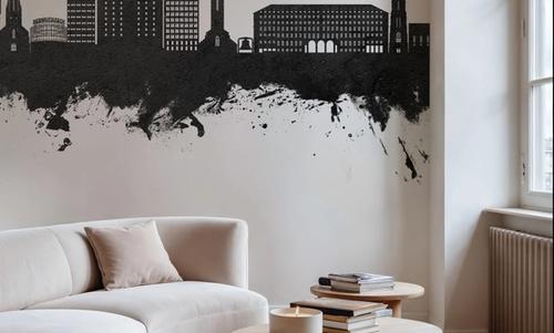 Bochum Germany Skyline Black & White