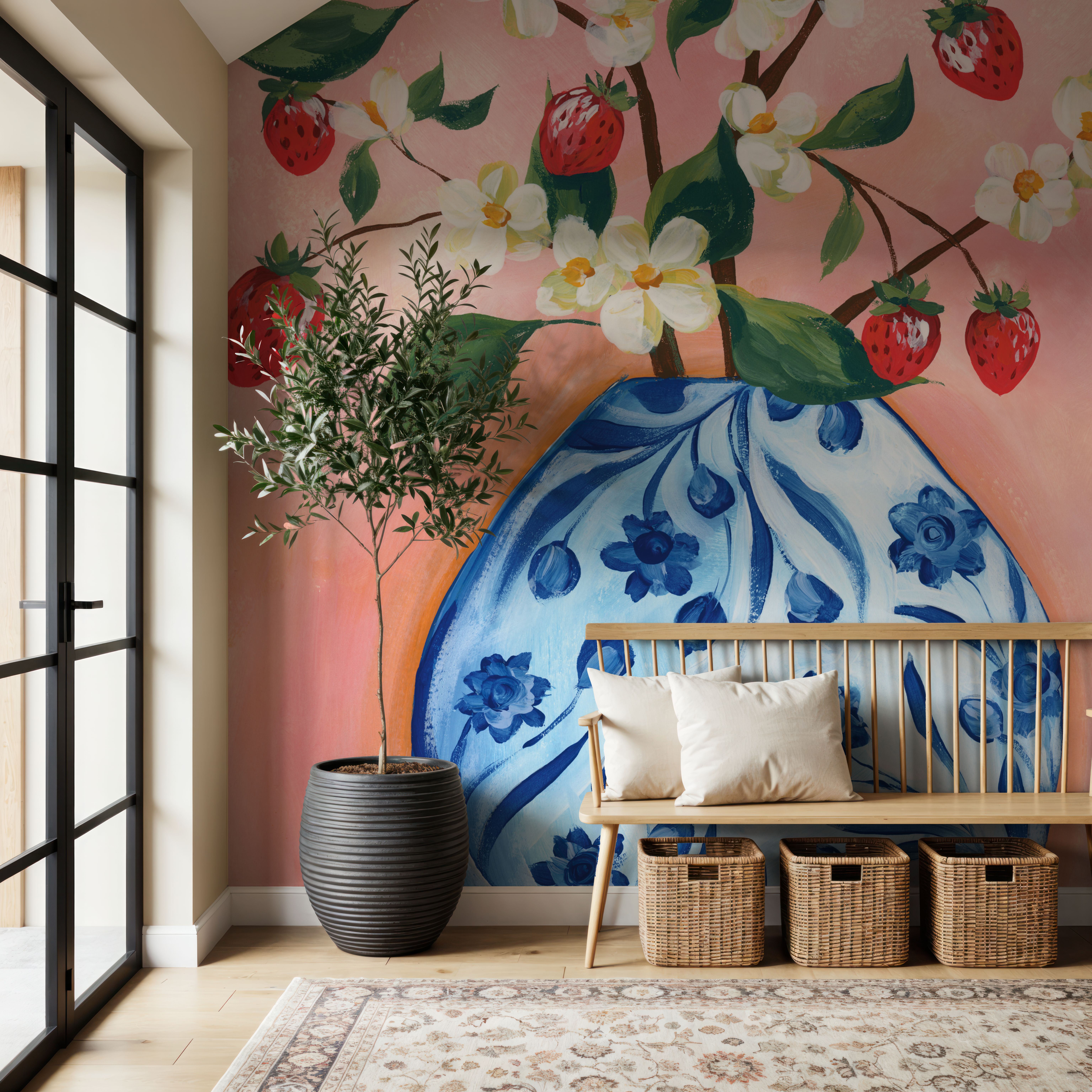 Blooming Strawberry Vase