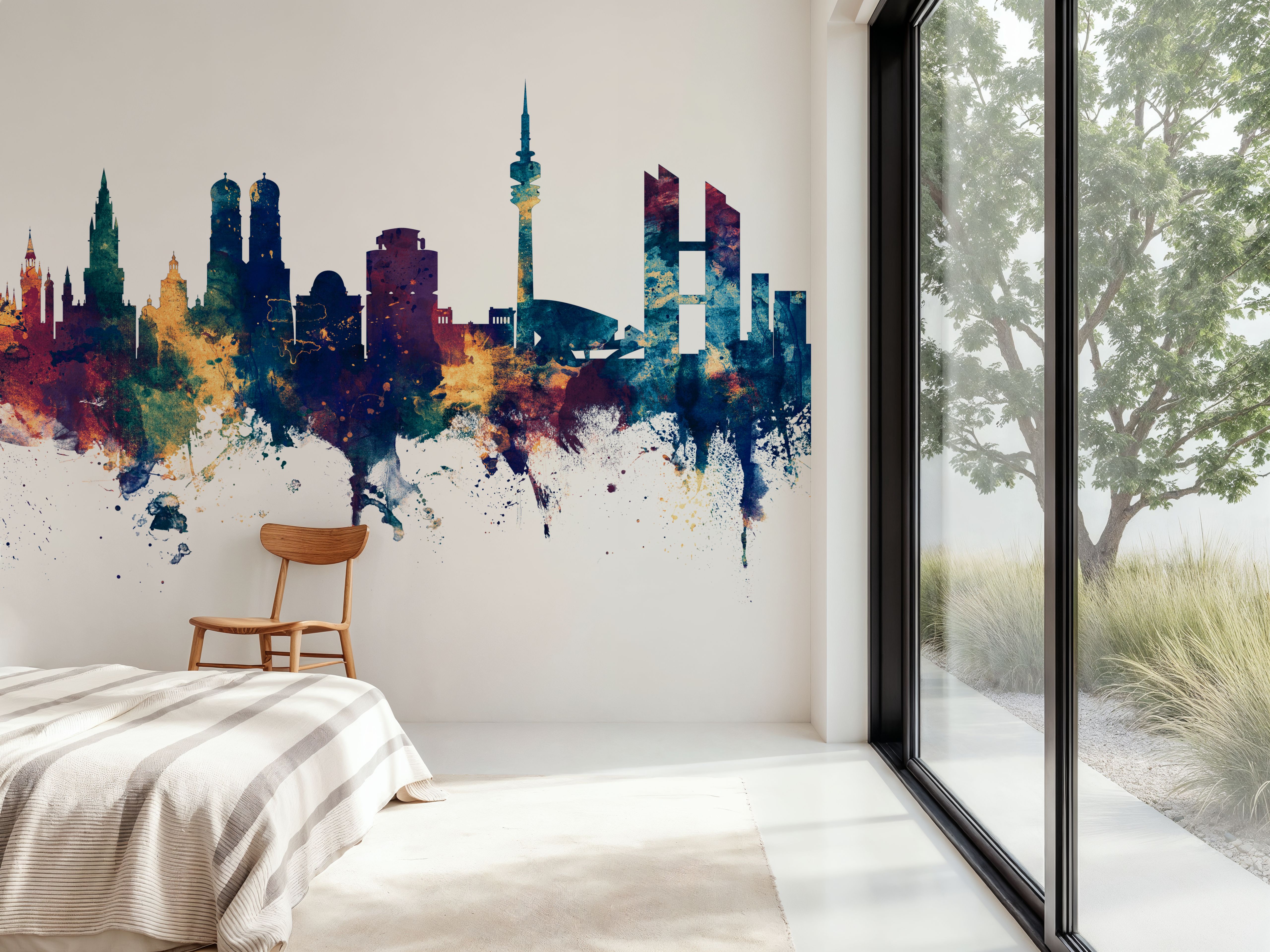 Munich Skyline Blue & Bronze