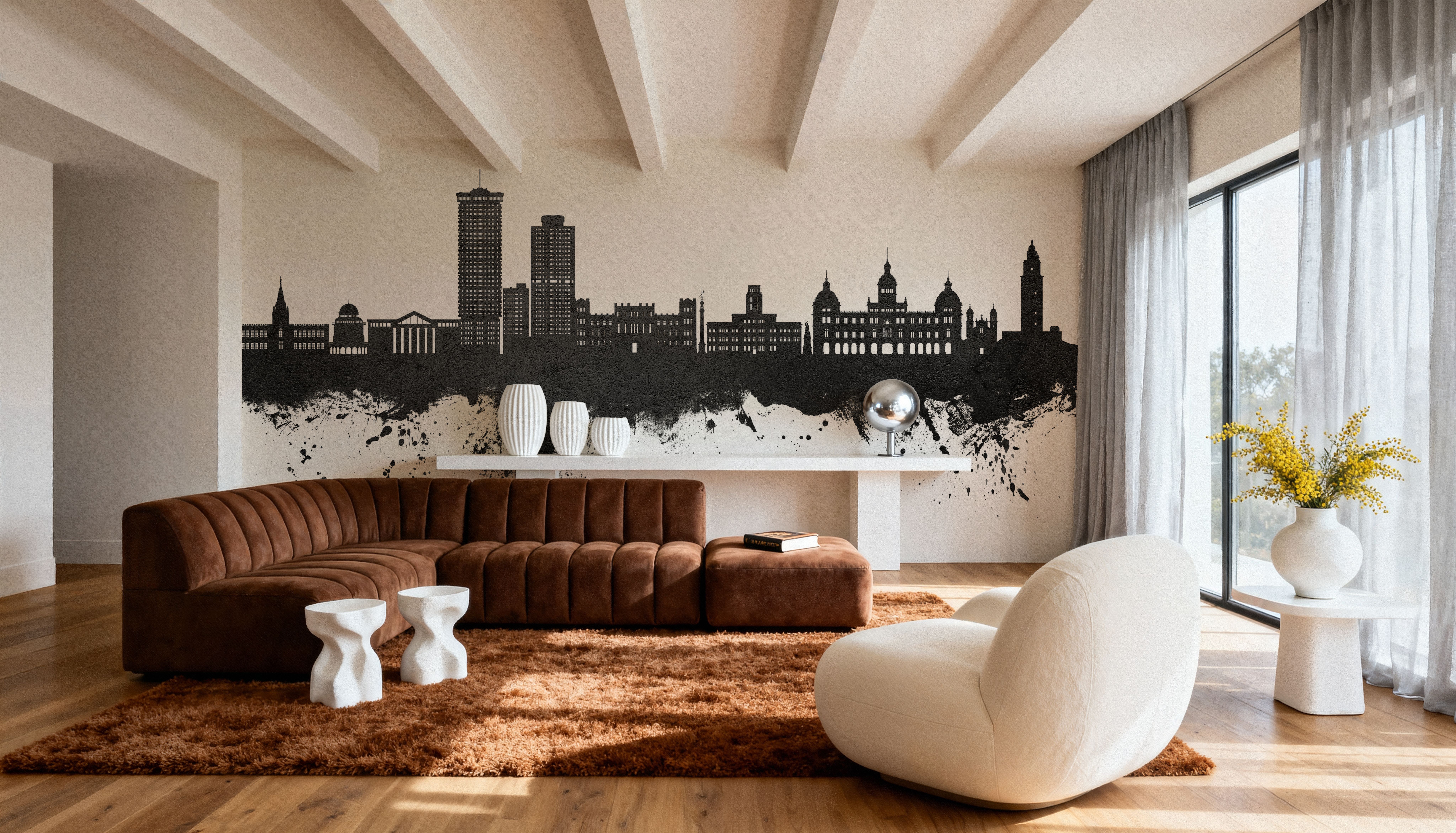 A Coruña Spain Skyline Black & White