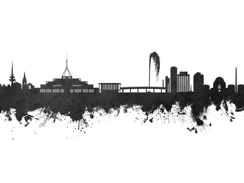 Canberra Skyline Black & White