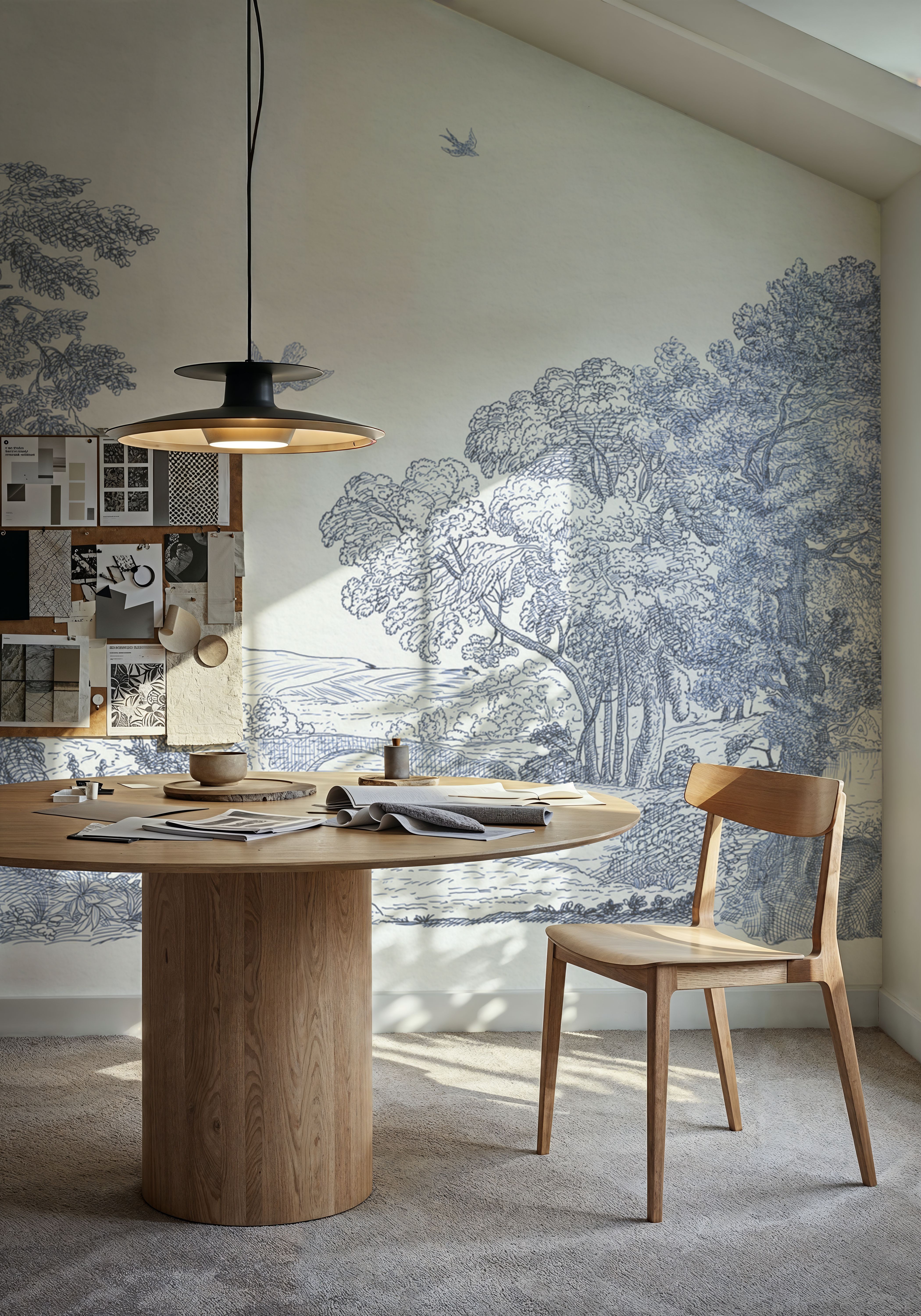 French Landscape, Dusty Blue