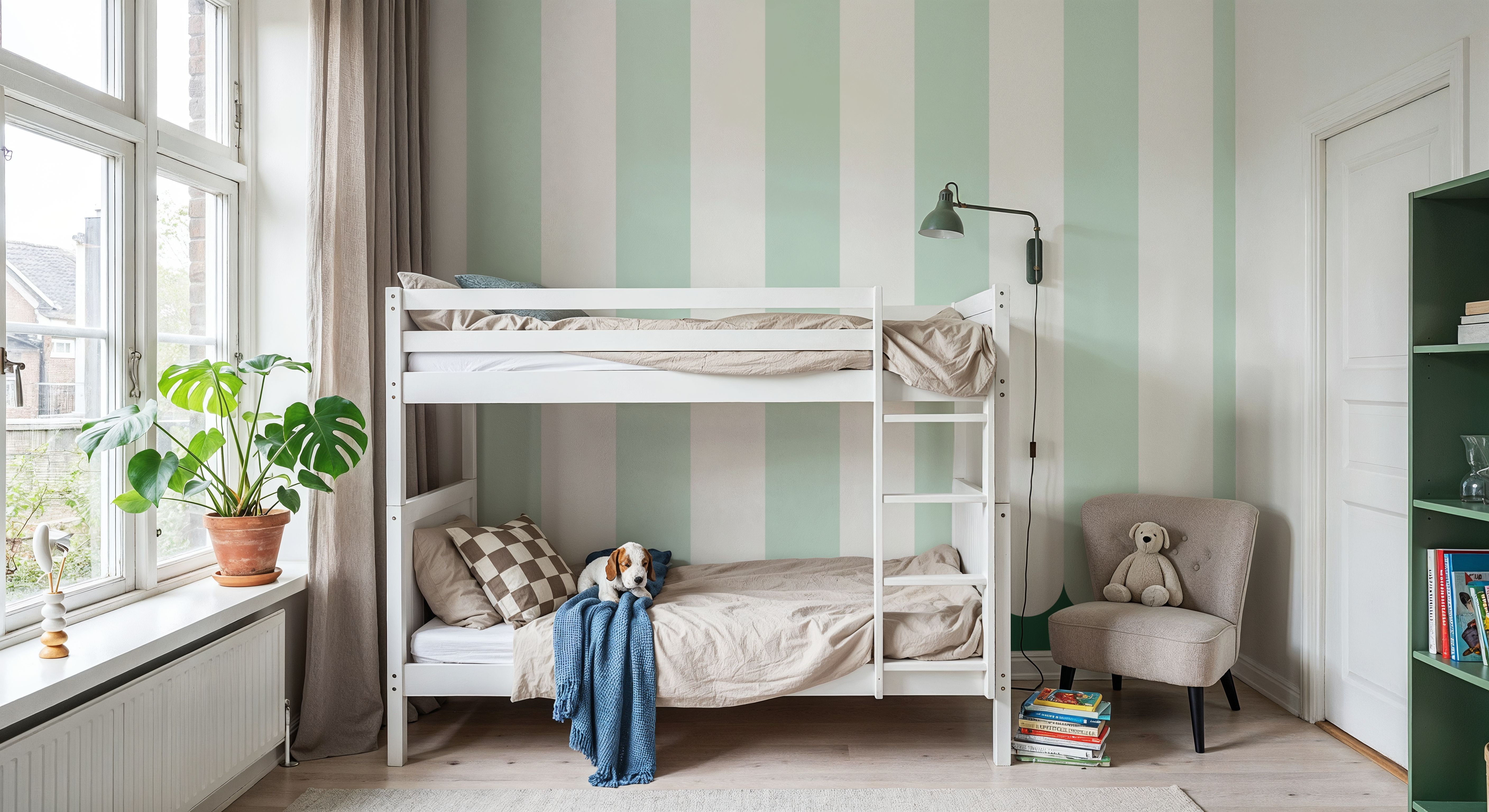 Scalloped Circus Stripes, Mint Green