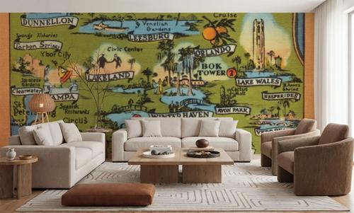 Vintage South Florida Map