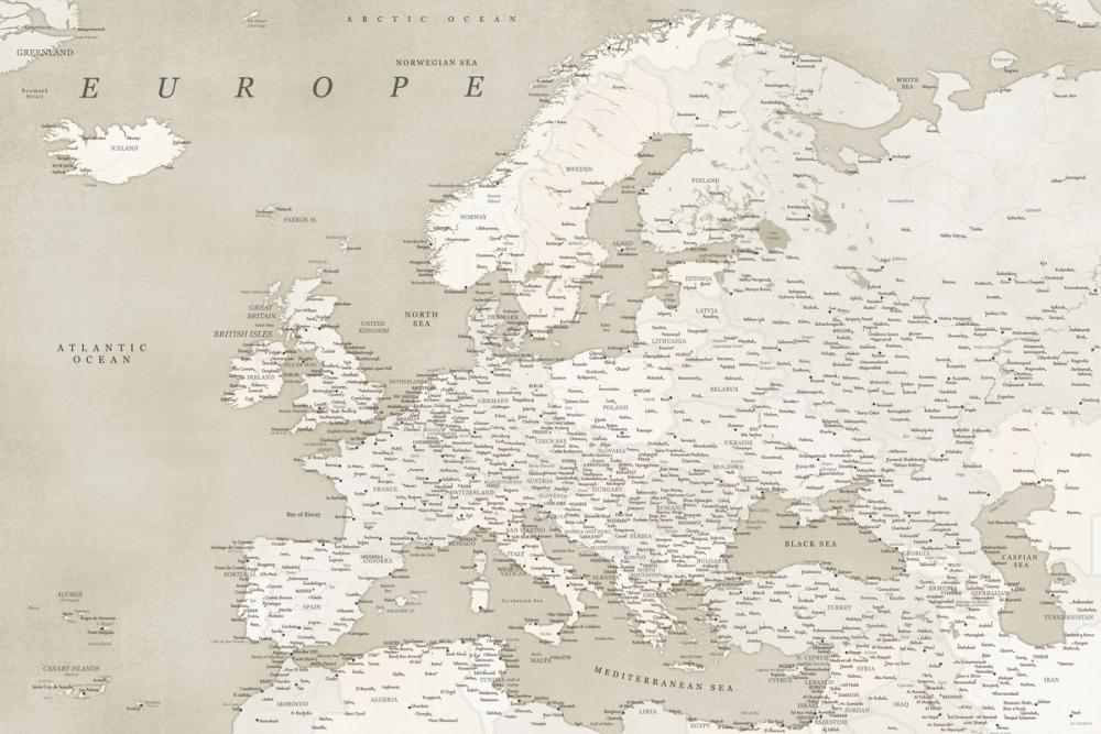 Europe Map Detailed - Sarai