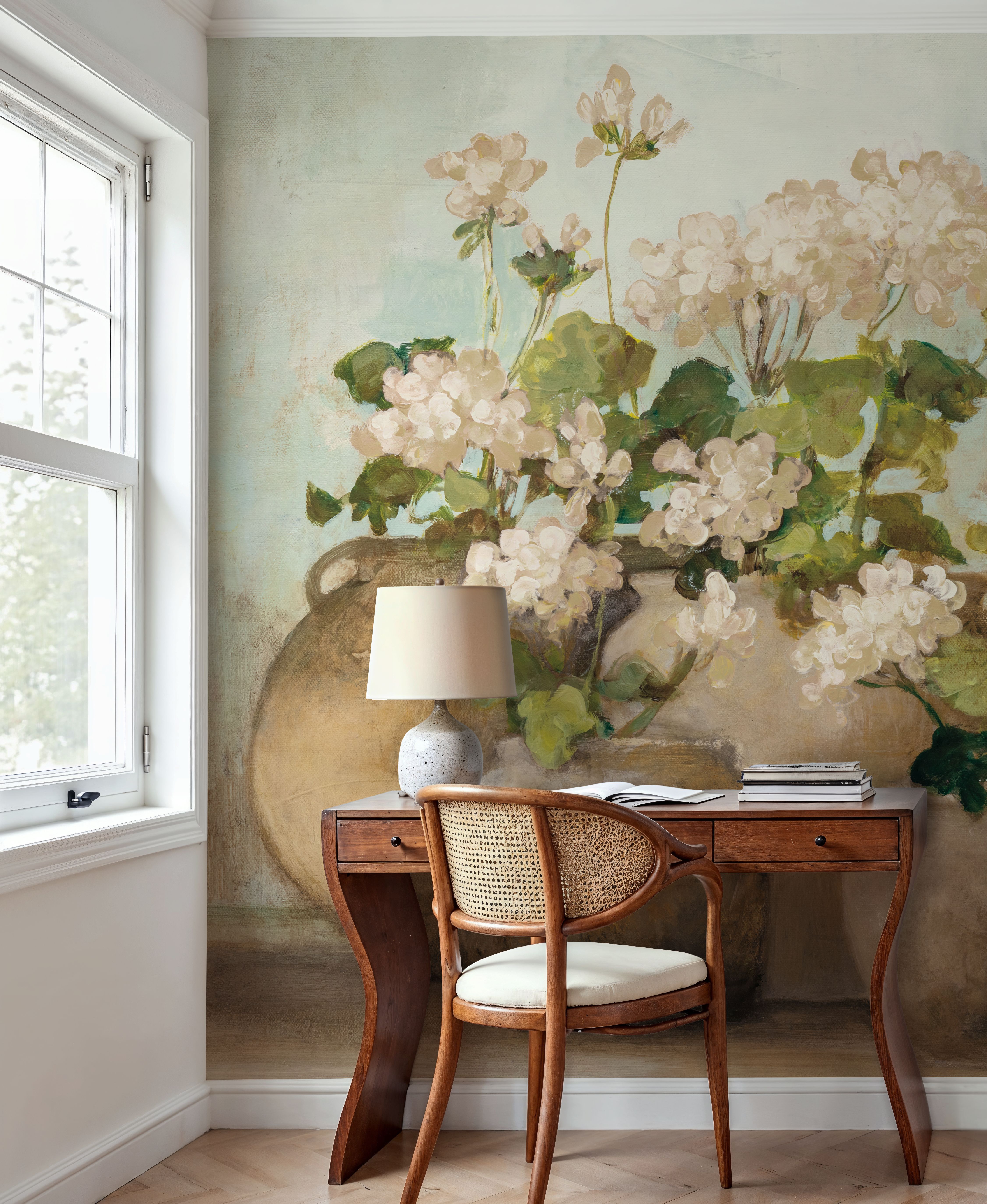 White Cottage Geraniums Sq