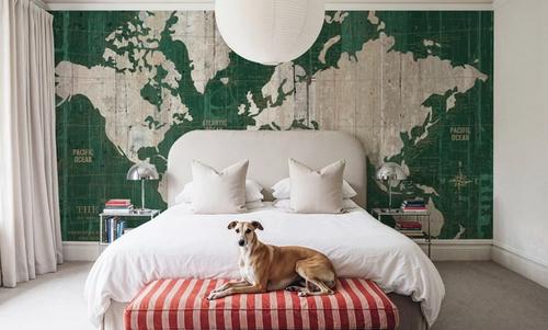 Old World Map Green
