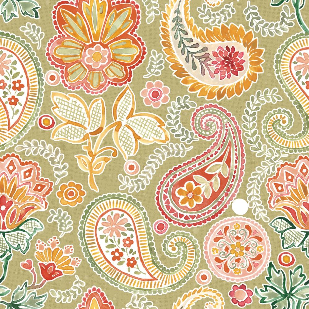 Harvest Paisley Mini Swamp Green