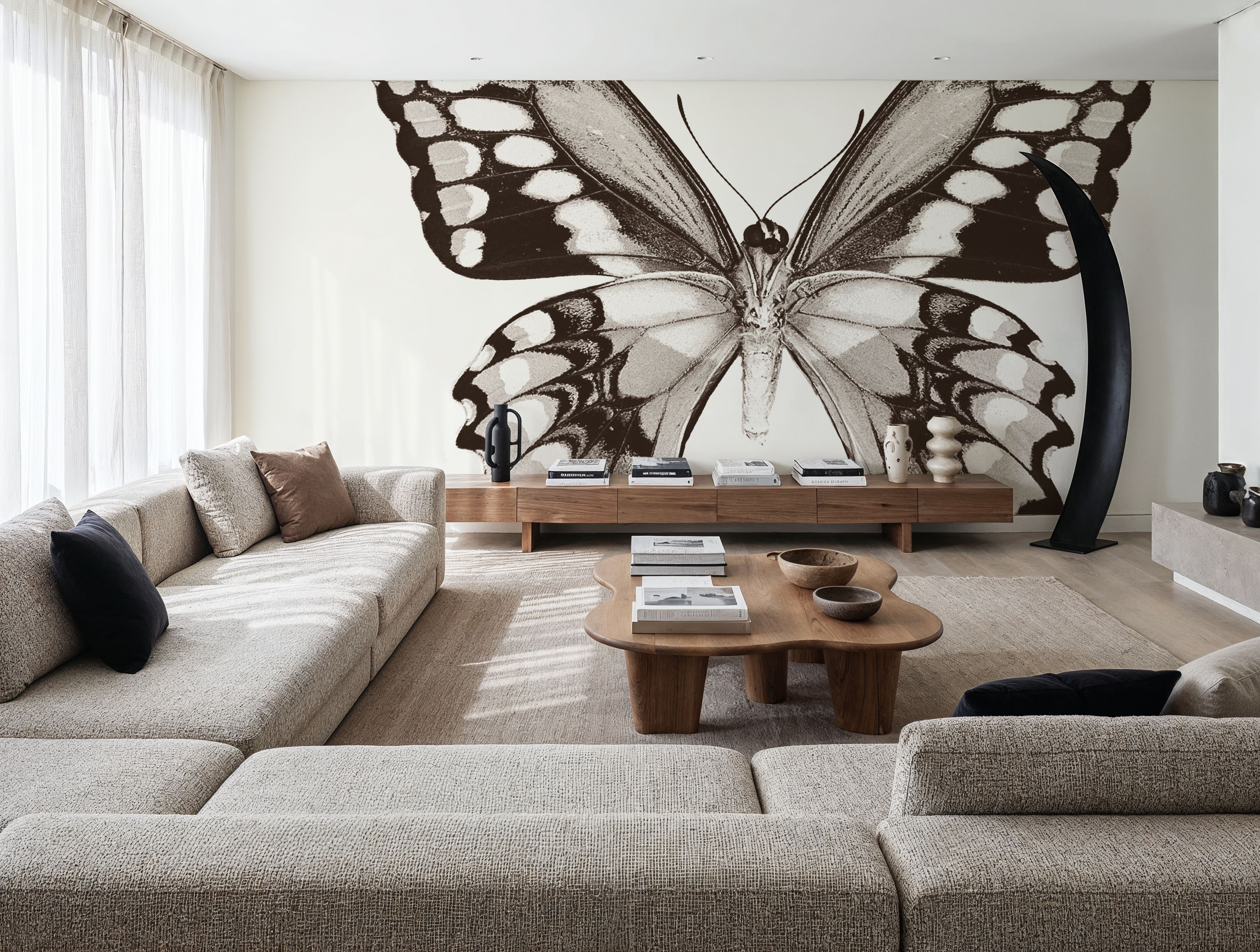 Butterfly VI BW on White