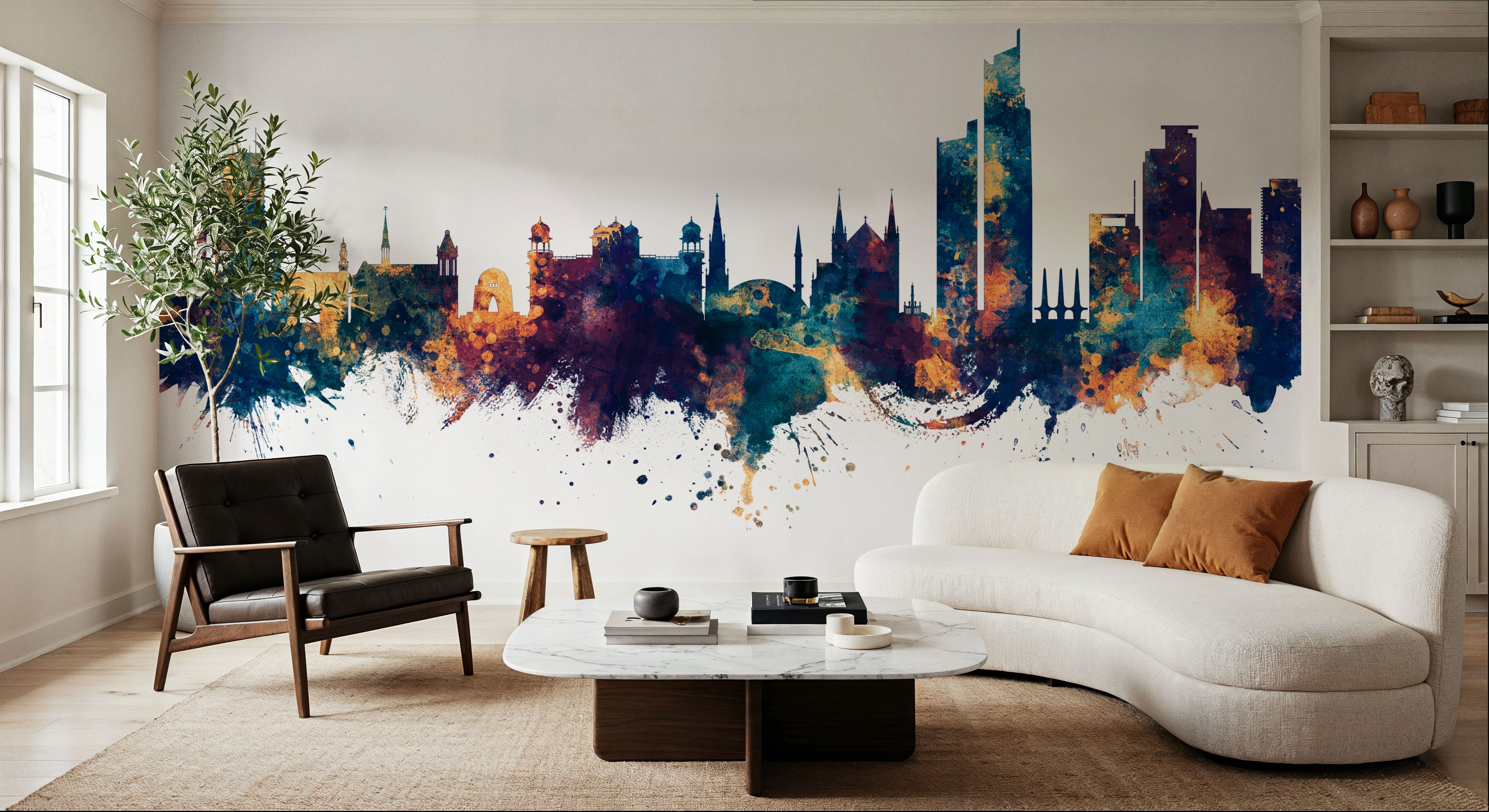 Karachi Pakistan Skyline Blue & Bronze