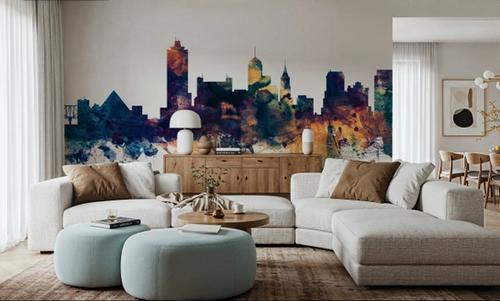 Memphis Tennessee Skyline Blue & Bronze