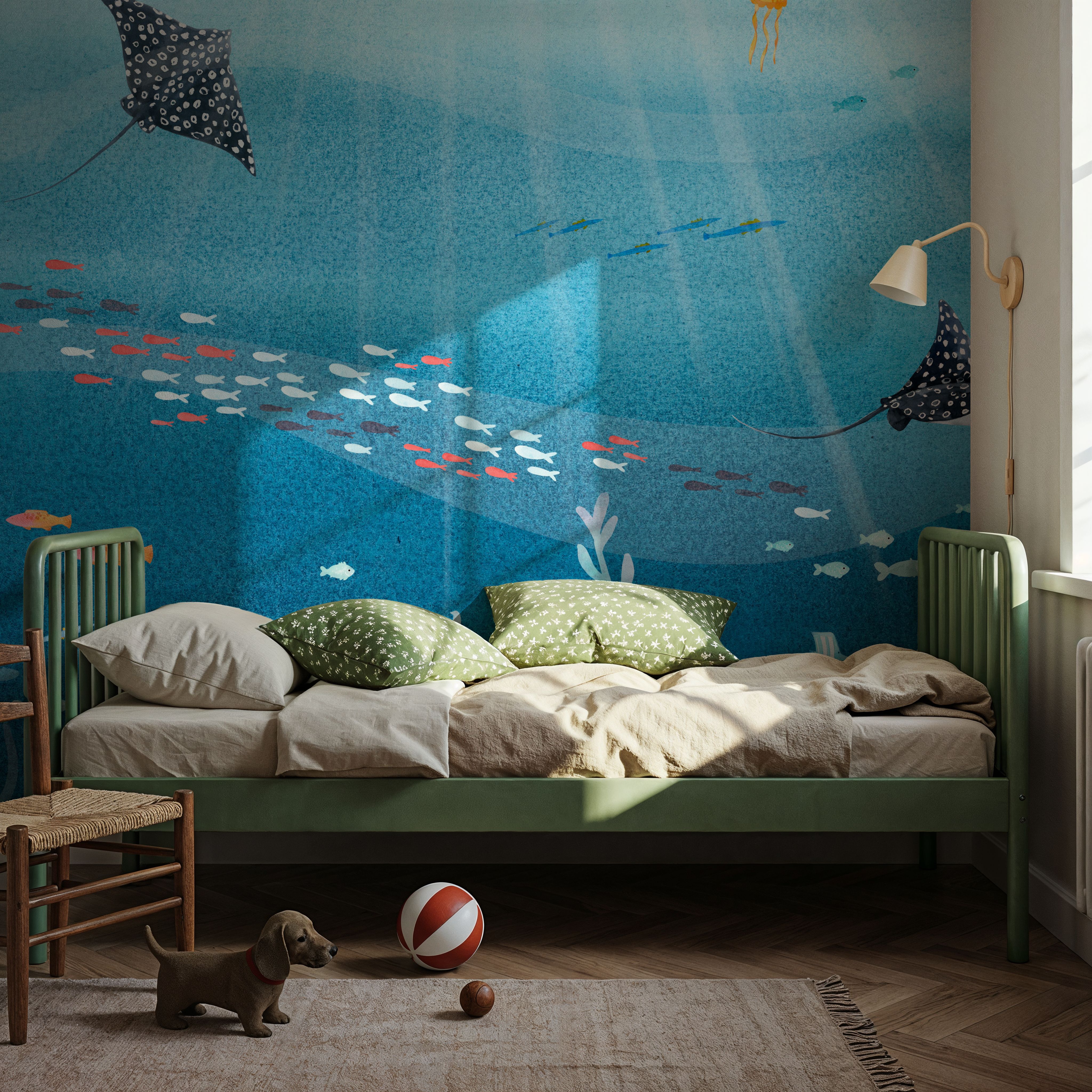 Wall Mural - Underwater Sea Life Scenery - Oceans & Seascapes Animals mural wallpaper - Kids' Room - Wallism US - Premium, Textured or Peel & Stick