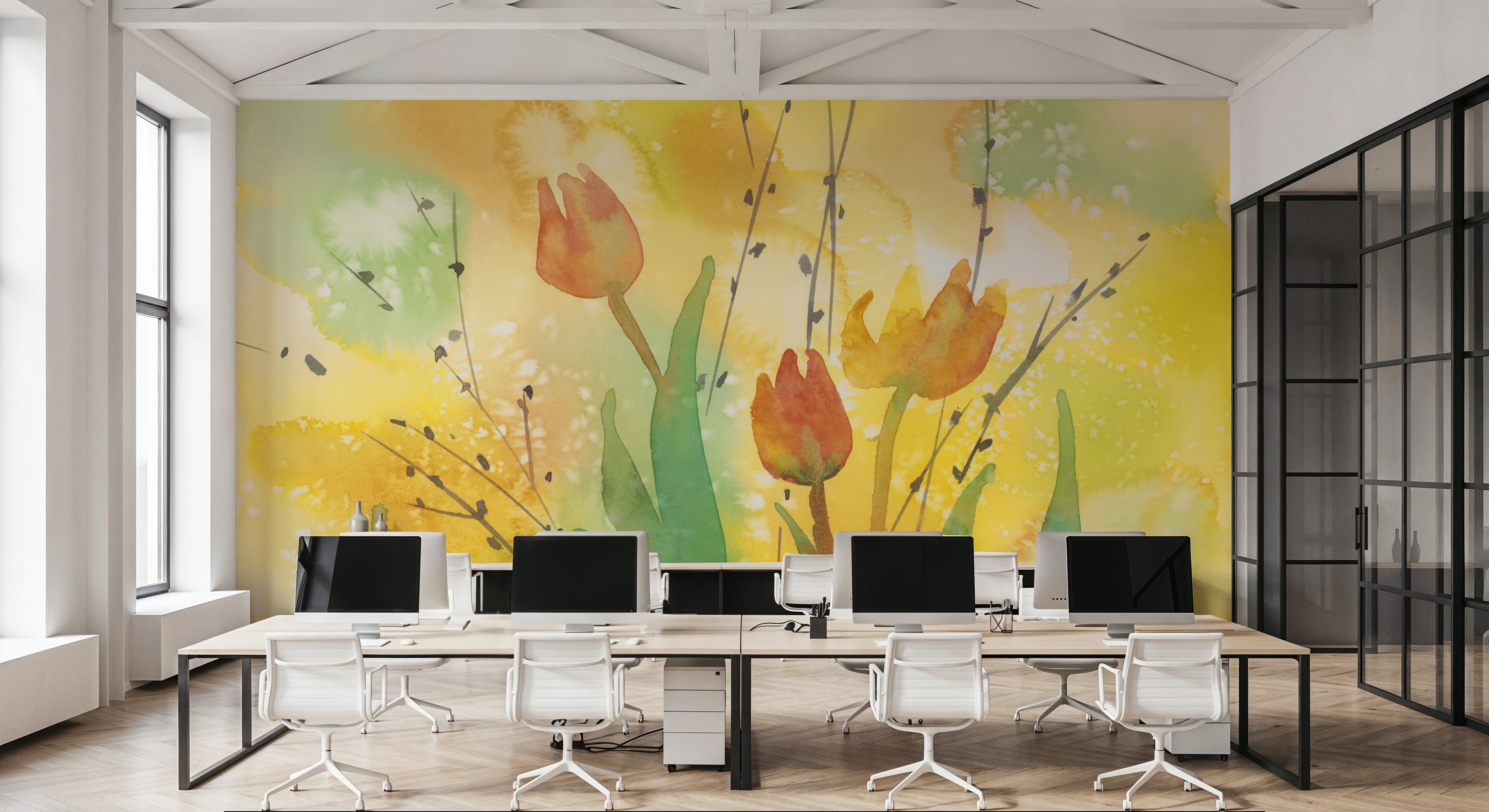 Watercolor Tulip Dream, Wallpaper