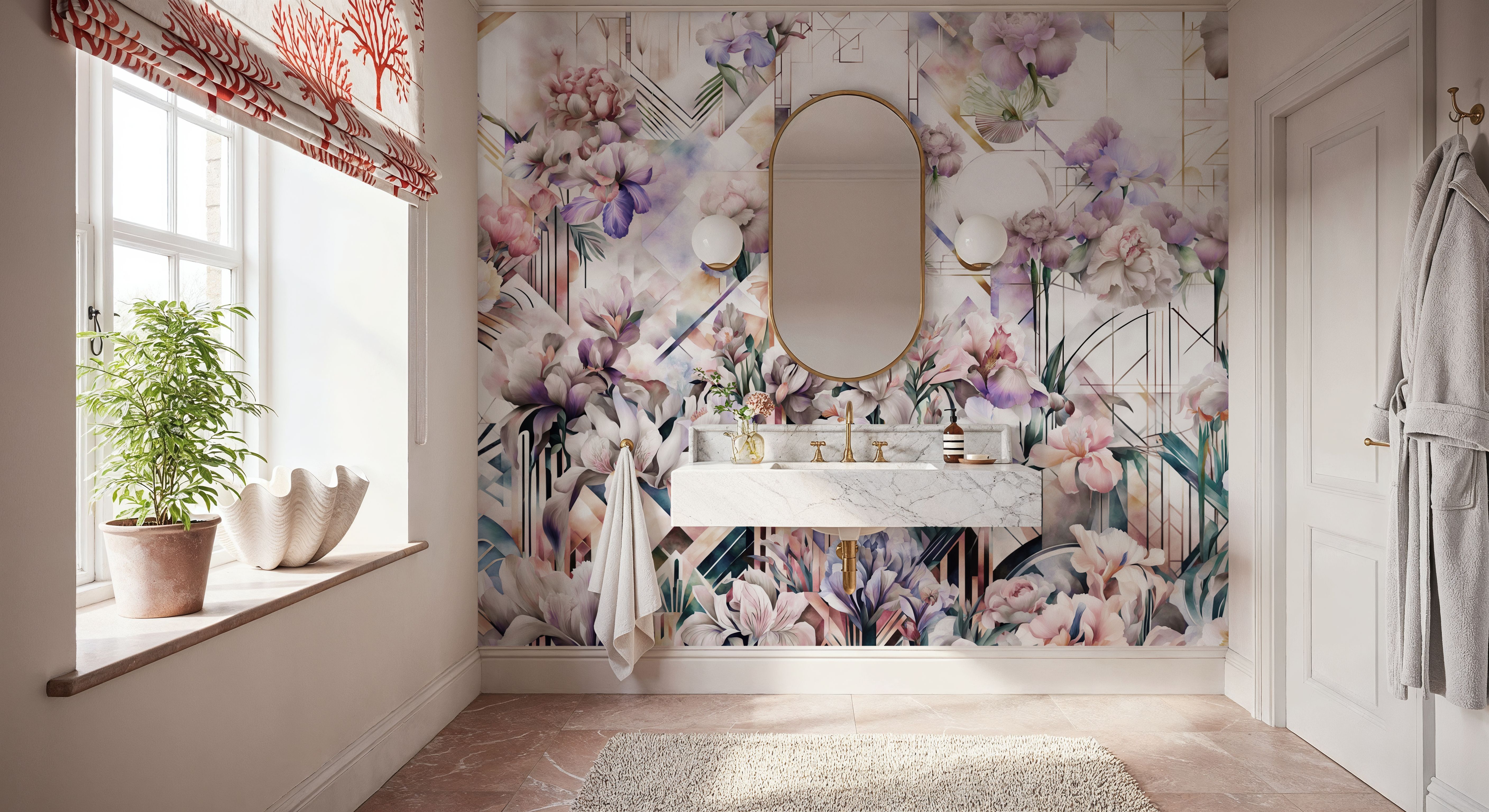 Watercolor Irises Bright