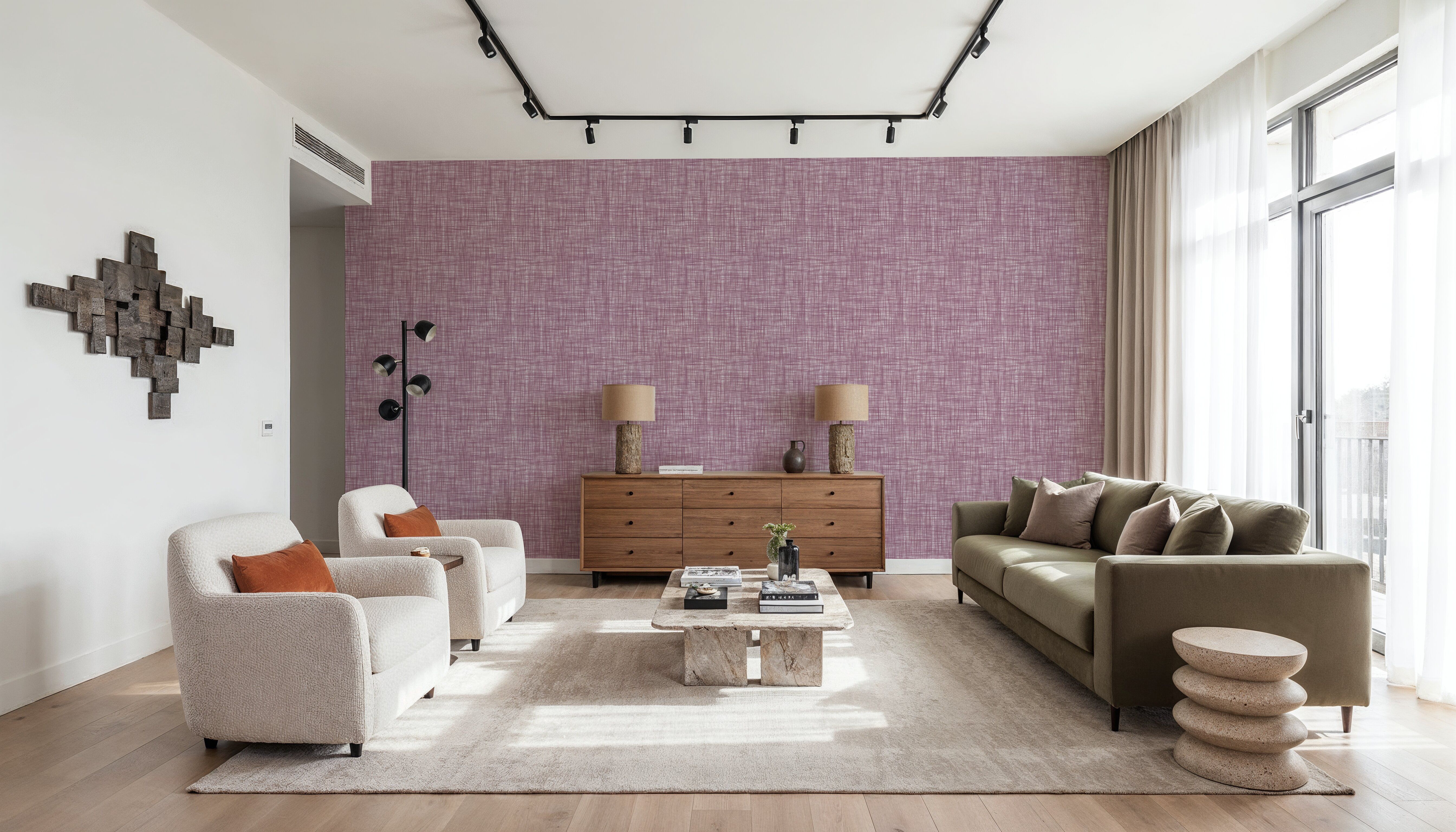 Mottled Linen Effect, Plum