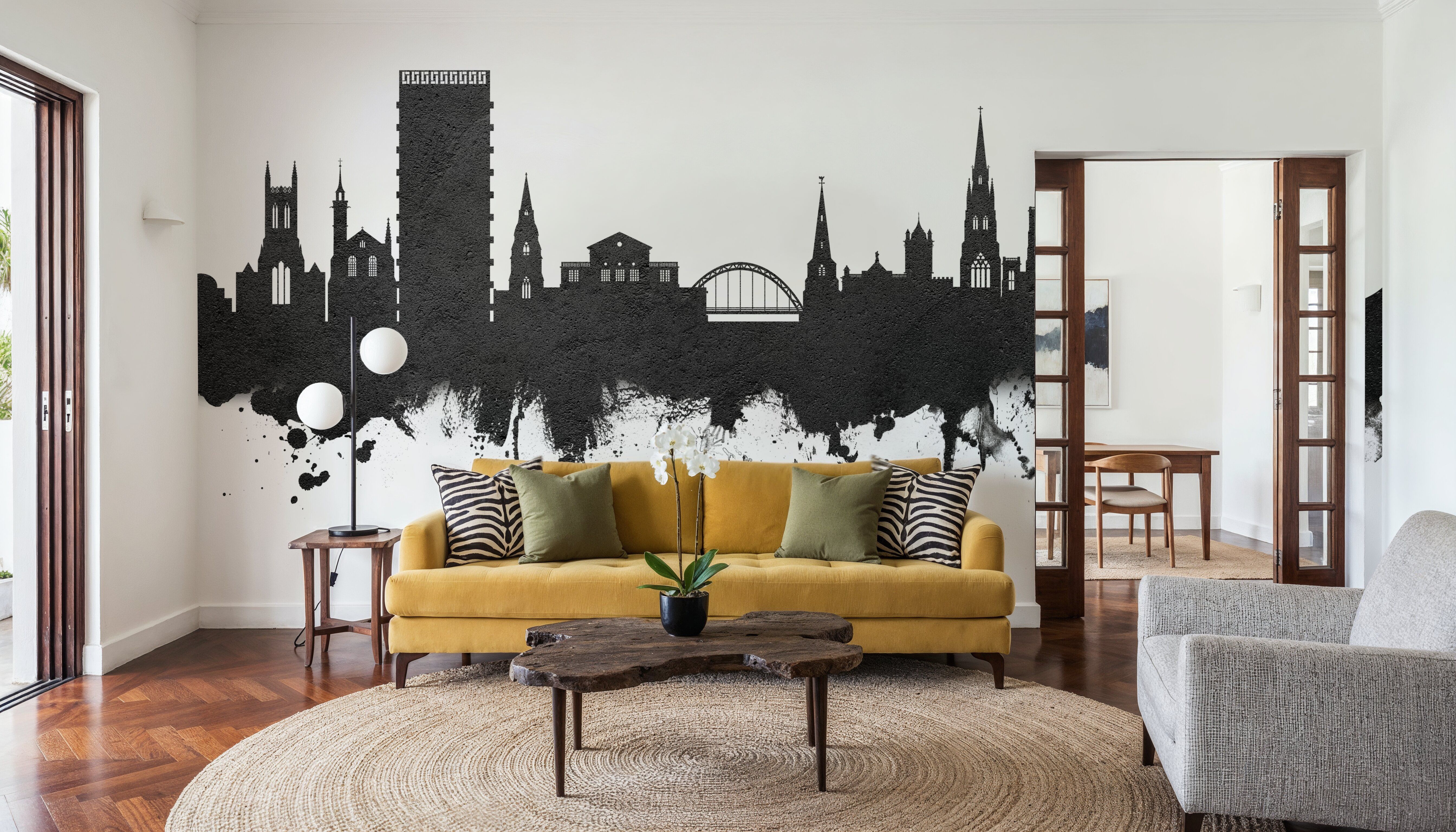 Cheltenham England Skyline Black & White