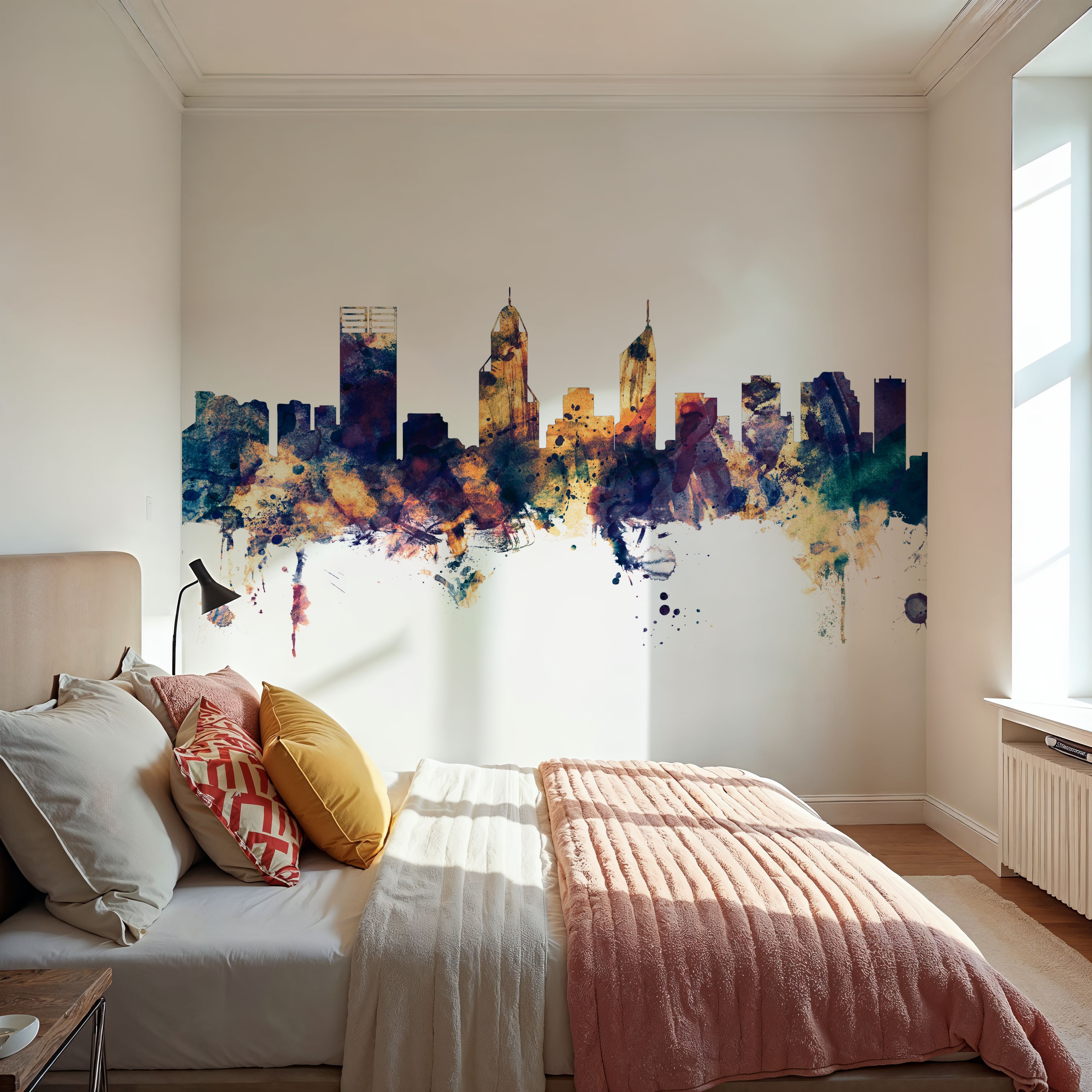 Perth Australia Skyline Blue & Bronze