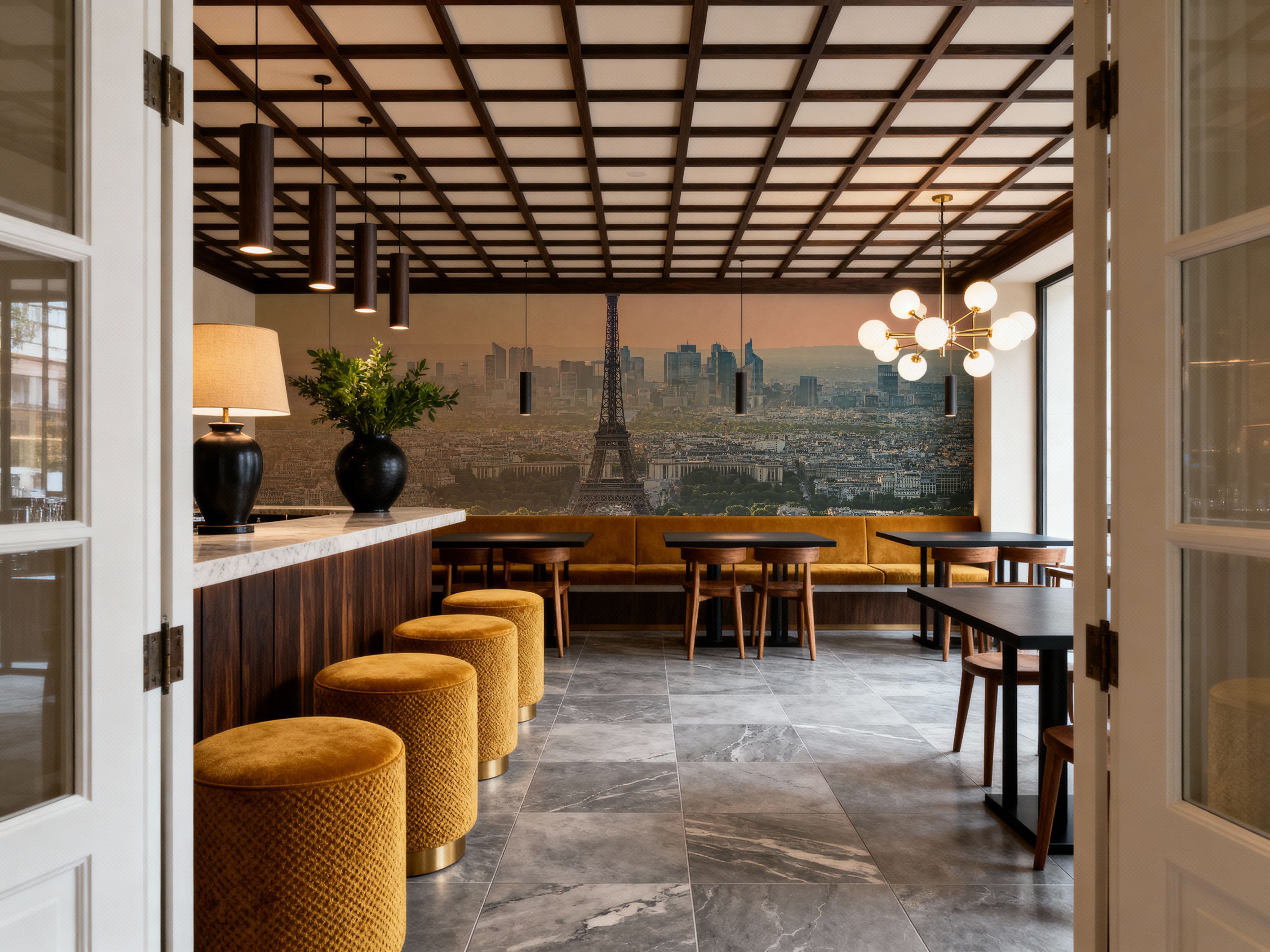 La Defense and Eiffel Tower