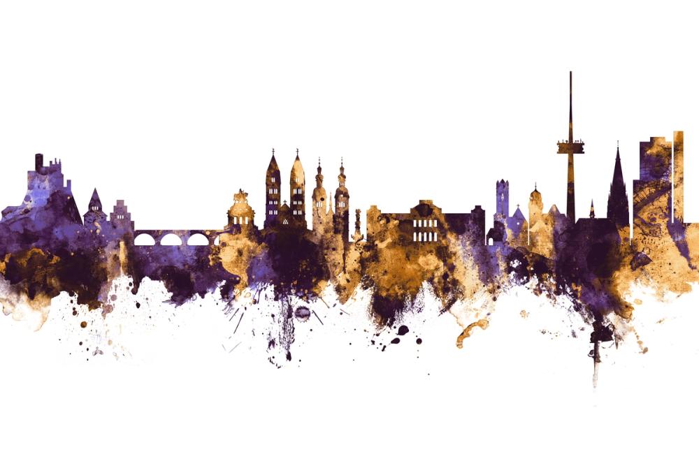 Koblenz Germany Skyline Purpl & Gold