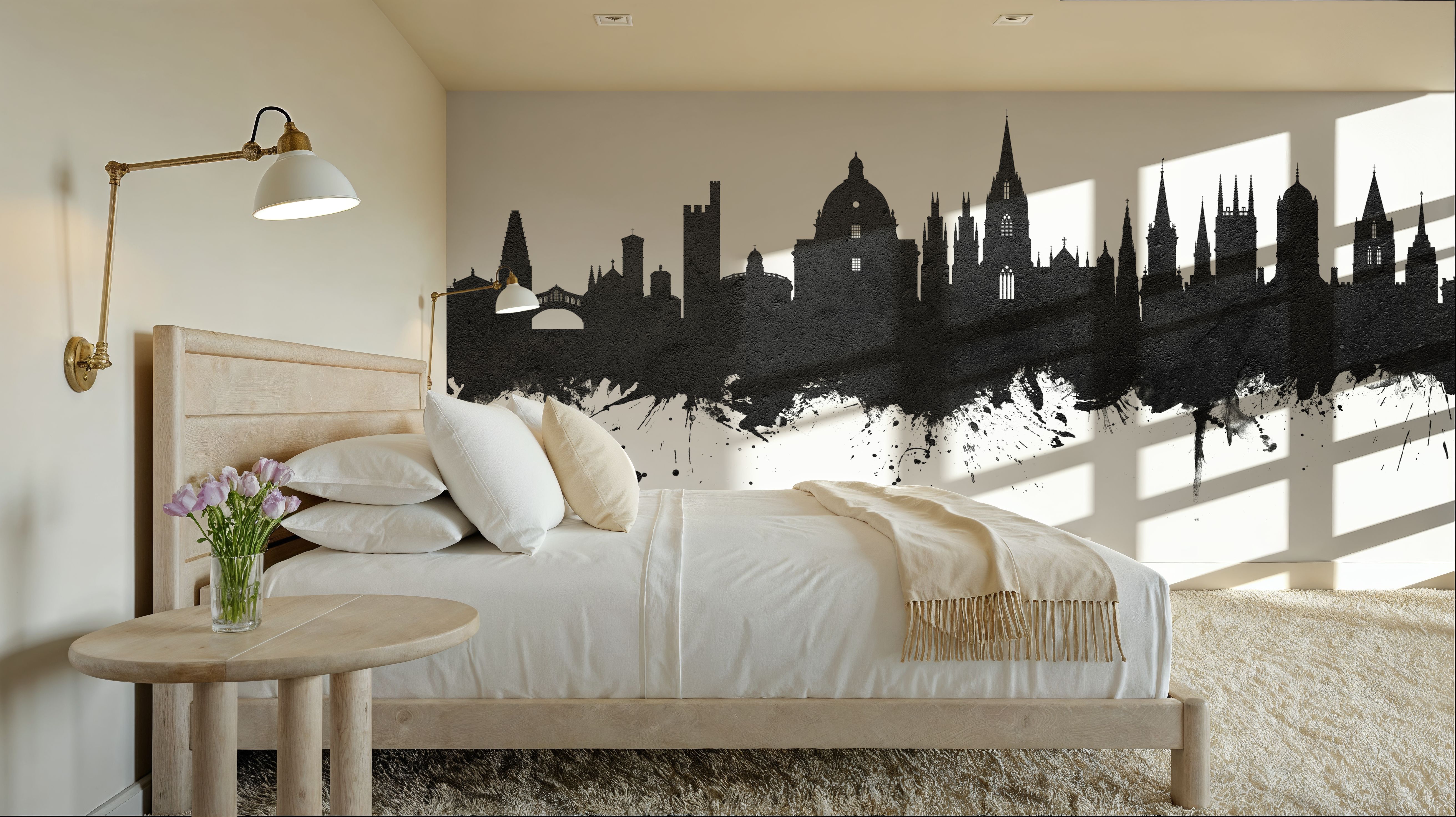 Oxford England Skyline Black & White